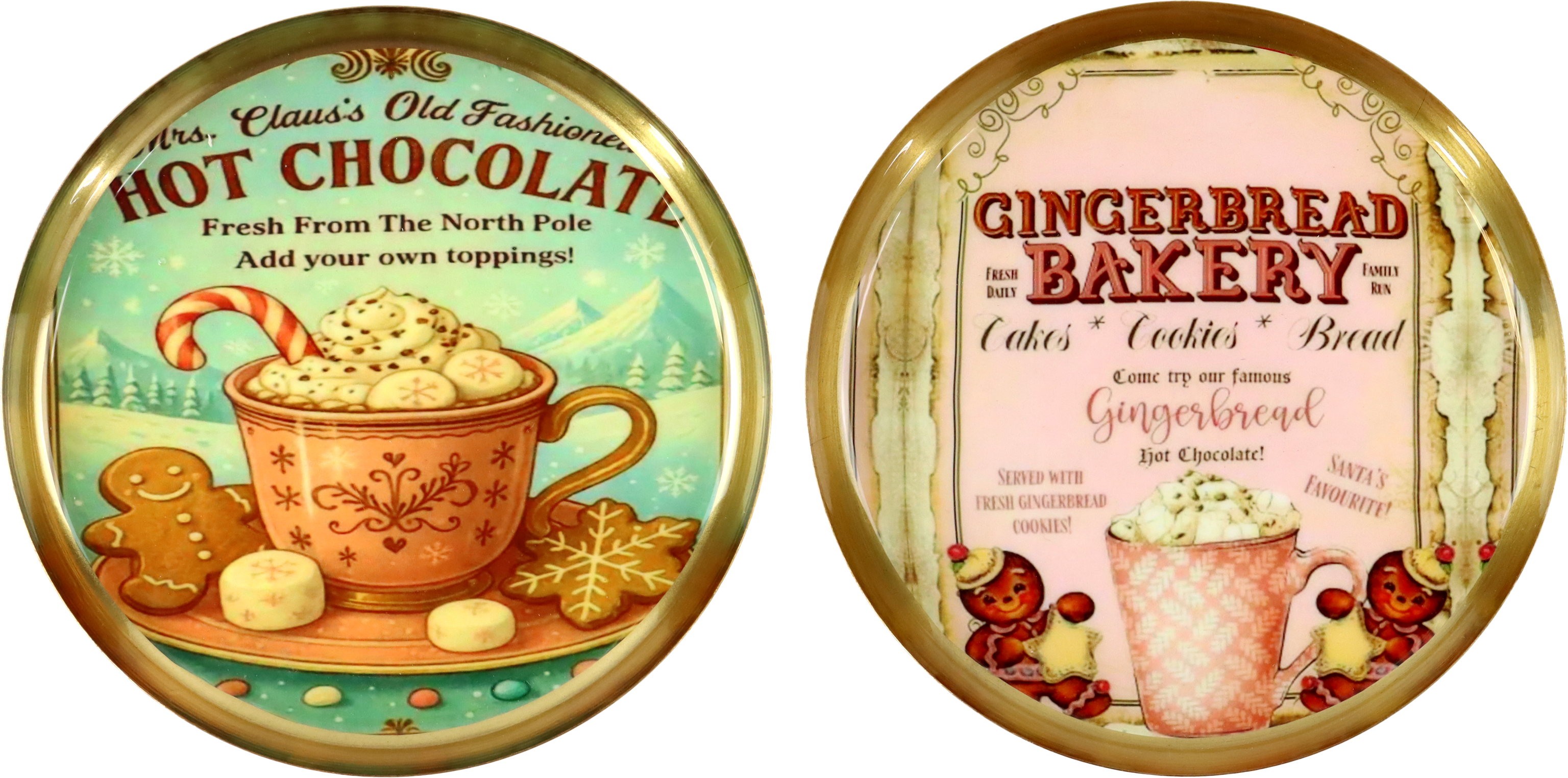 1532 TRAYS VINTAGE MUGS  S/2