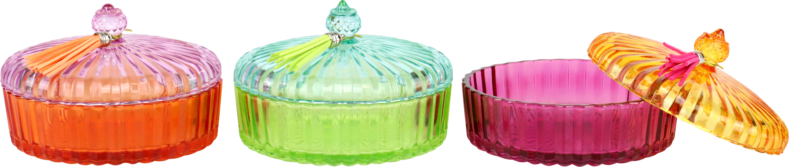 1733 GLAS BOXES SPLASH OF COLOURS  S/3