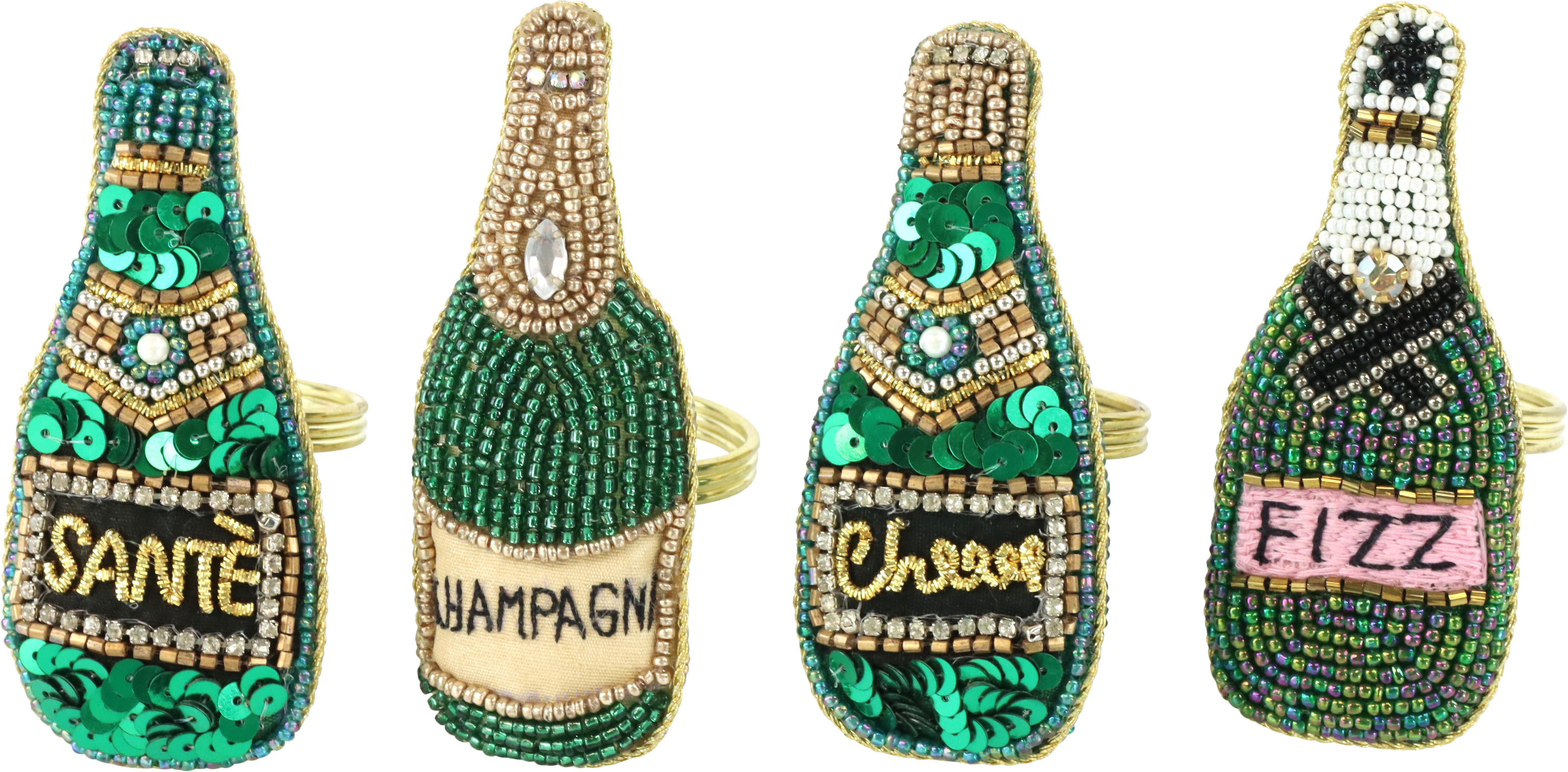 1900 NAPKINRINGS BOTTLES  S/4