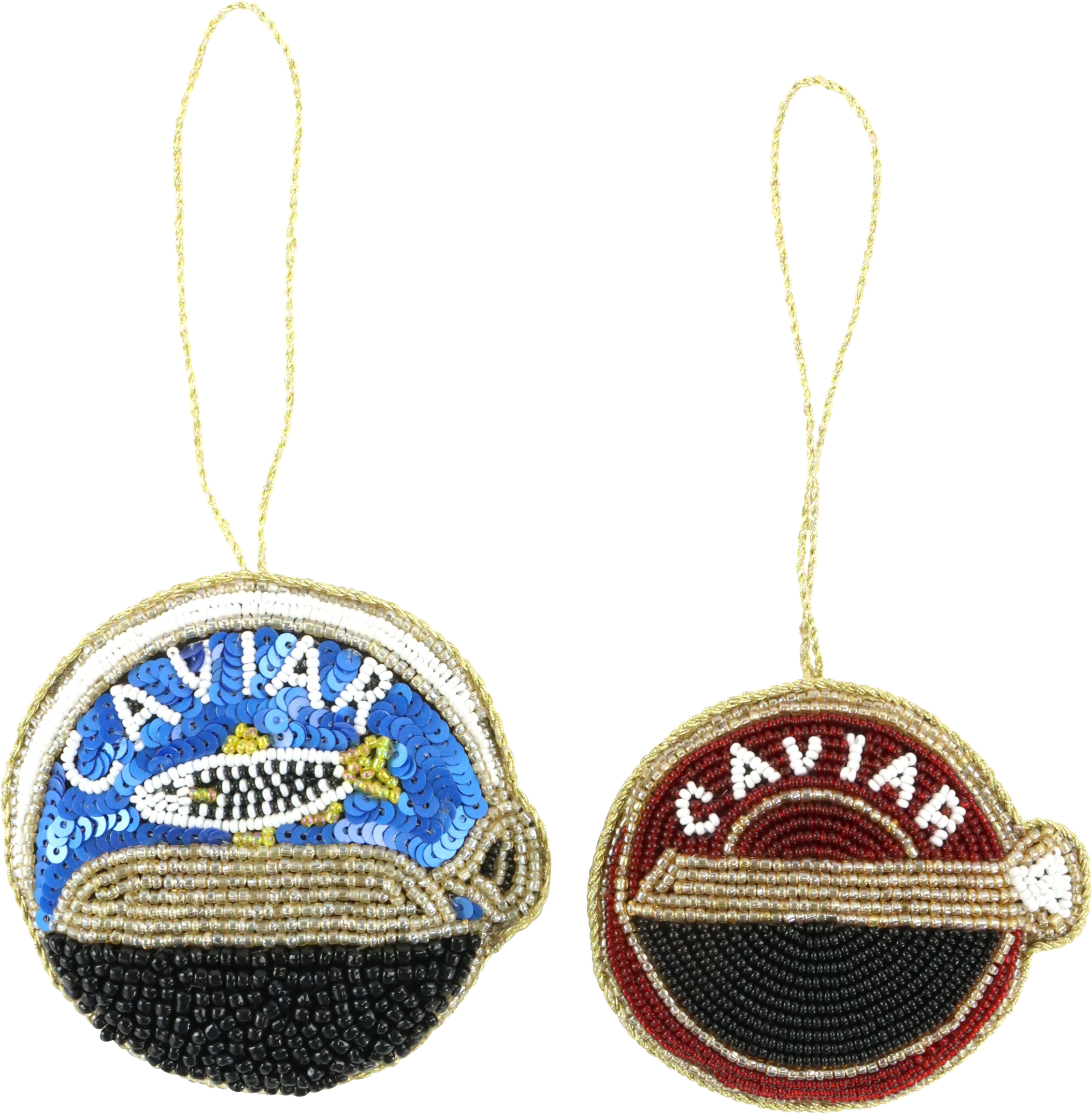 1912 BEADED HANGERS CAVIAR  S/2