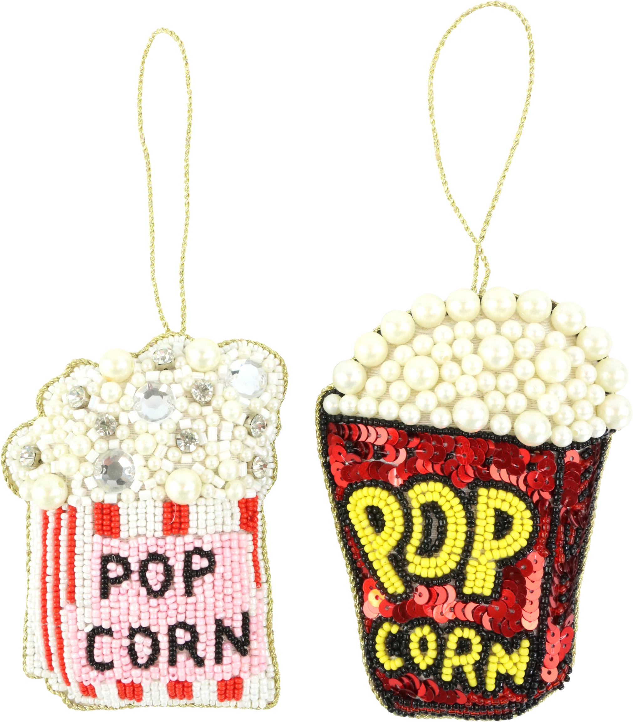 1923 BEADED HANGERS POPCORN  S/2