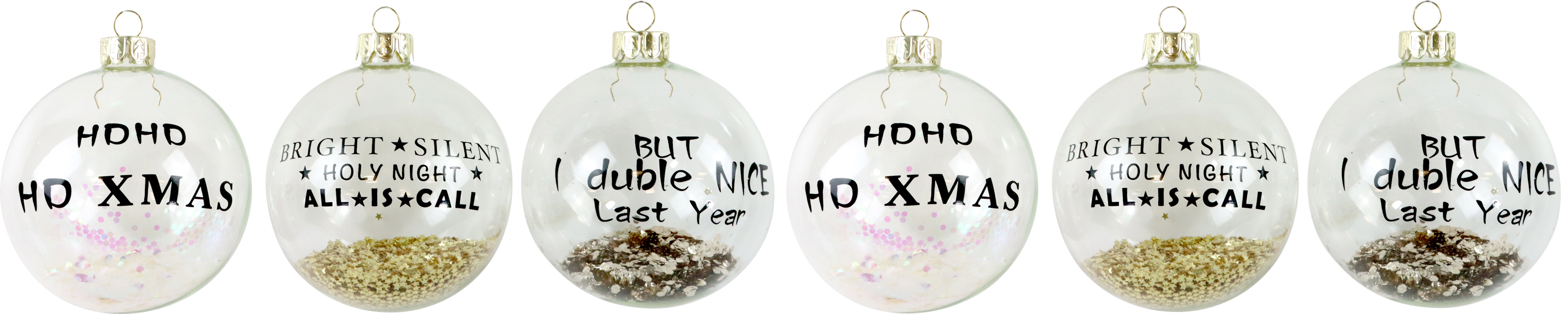 2169 GLASSBALLS GLITZER  S/6