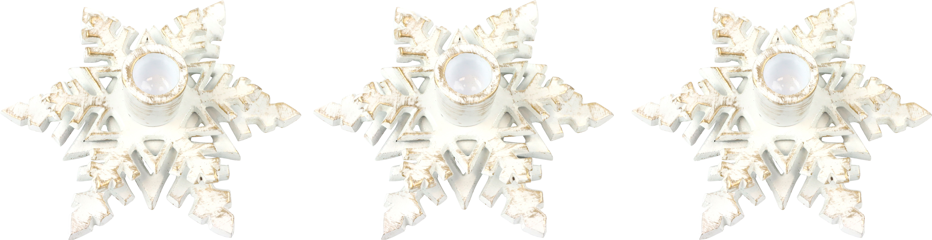 2426 LEUCHTERTRIO SNOWFLAKE  S/3