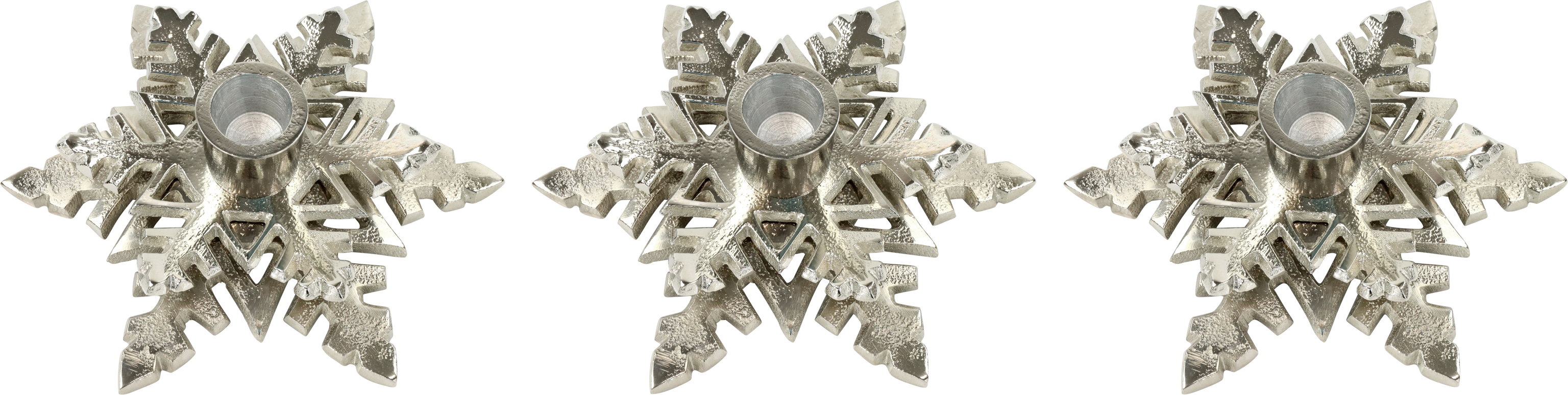 2463 LEUCHTERTRIO SNOWFLAKE  S/3