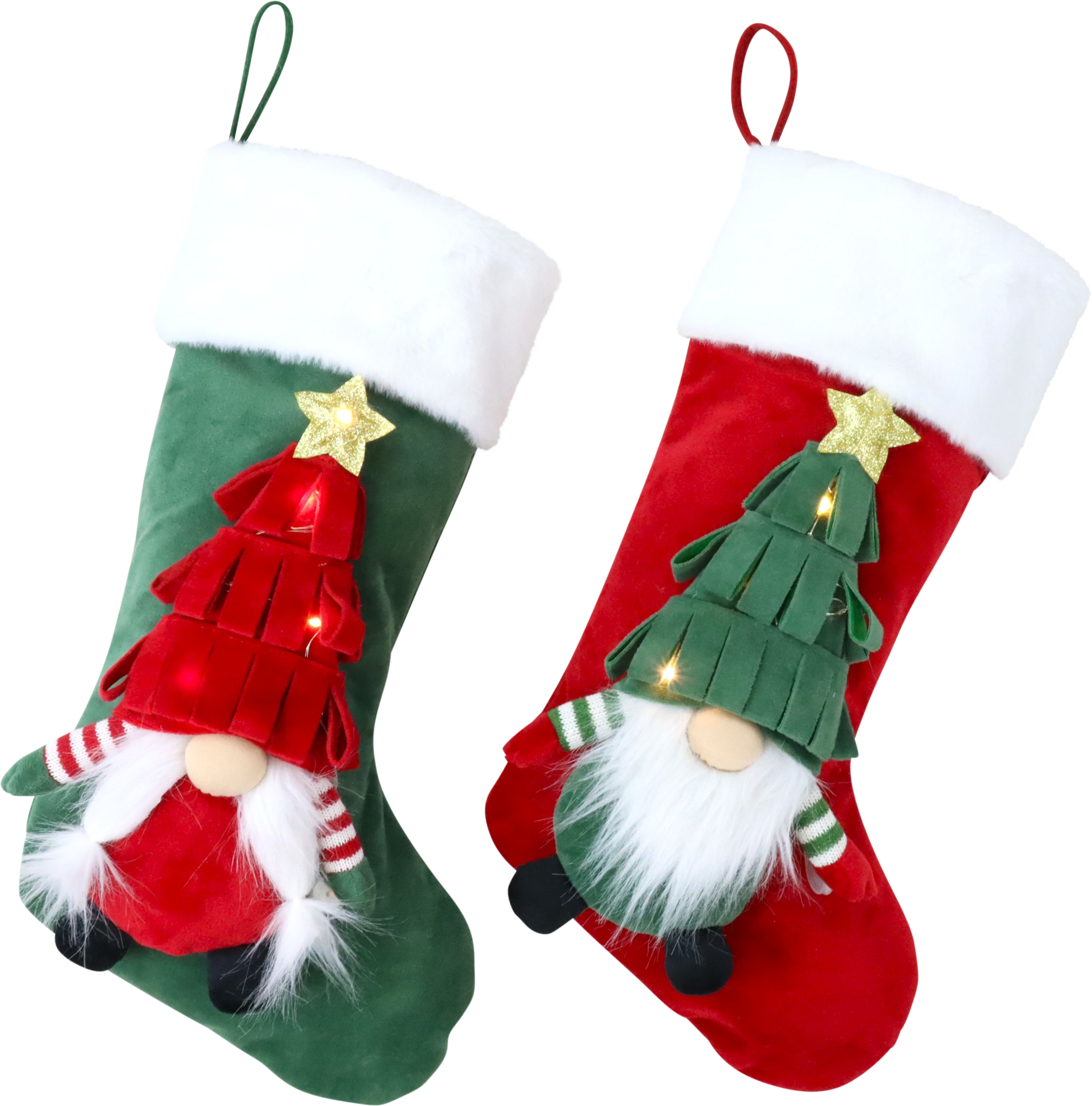 2833 LED-STOCKINGS JUL  S/2