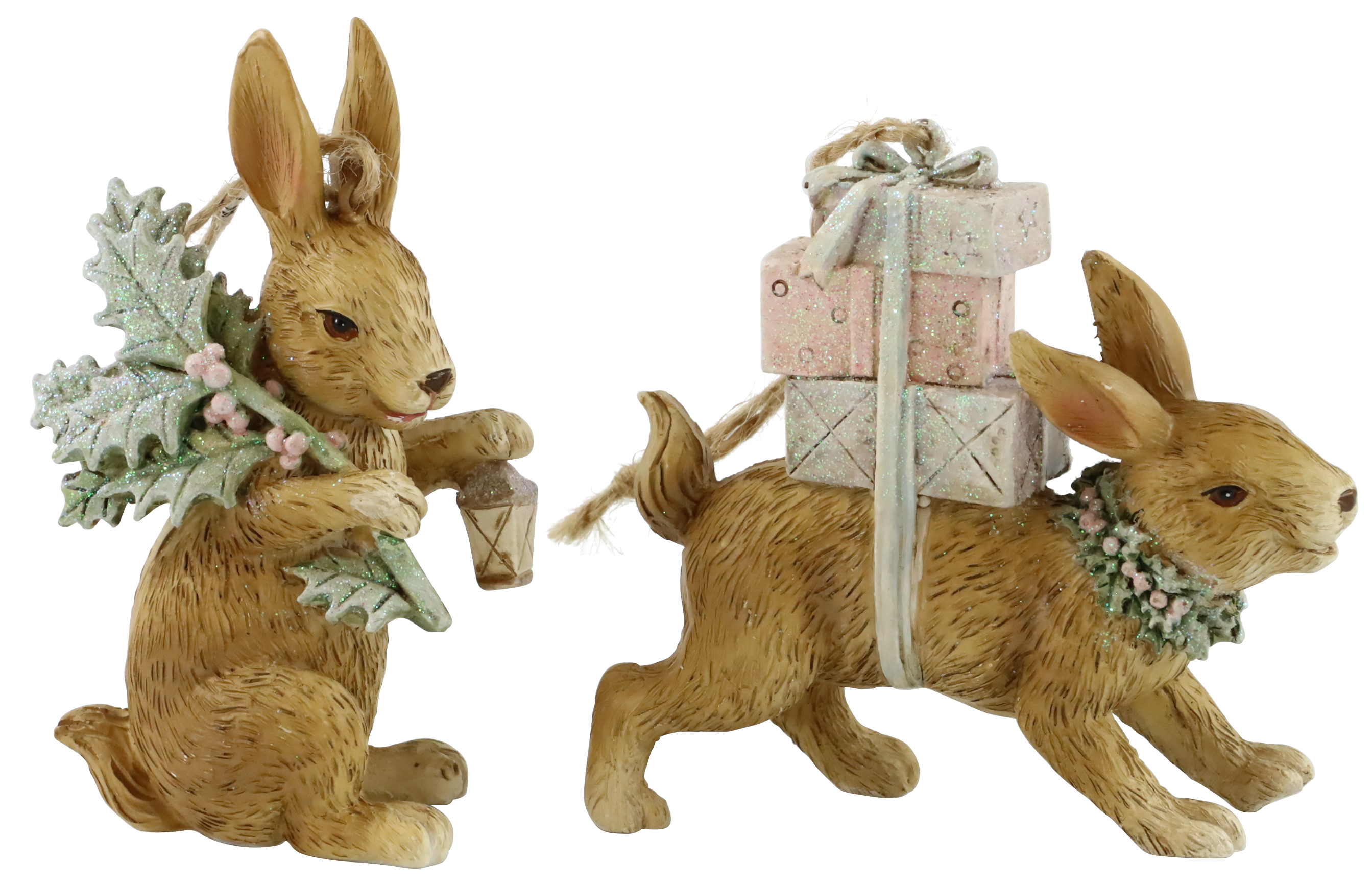 3038 RABBITPENDANT  VINTAGE EASTER  S/2