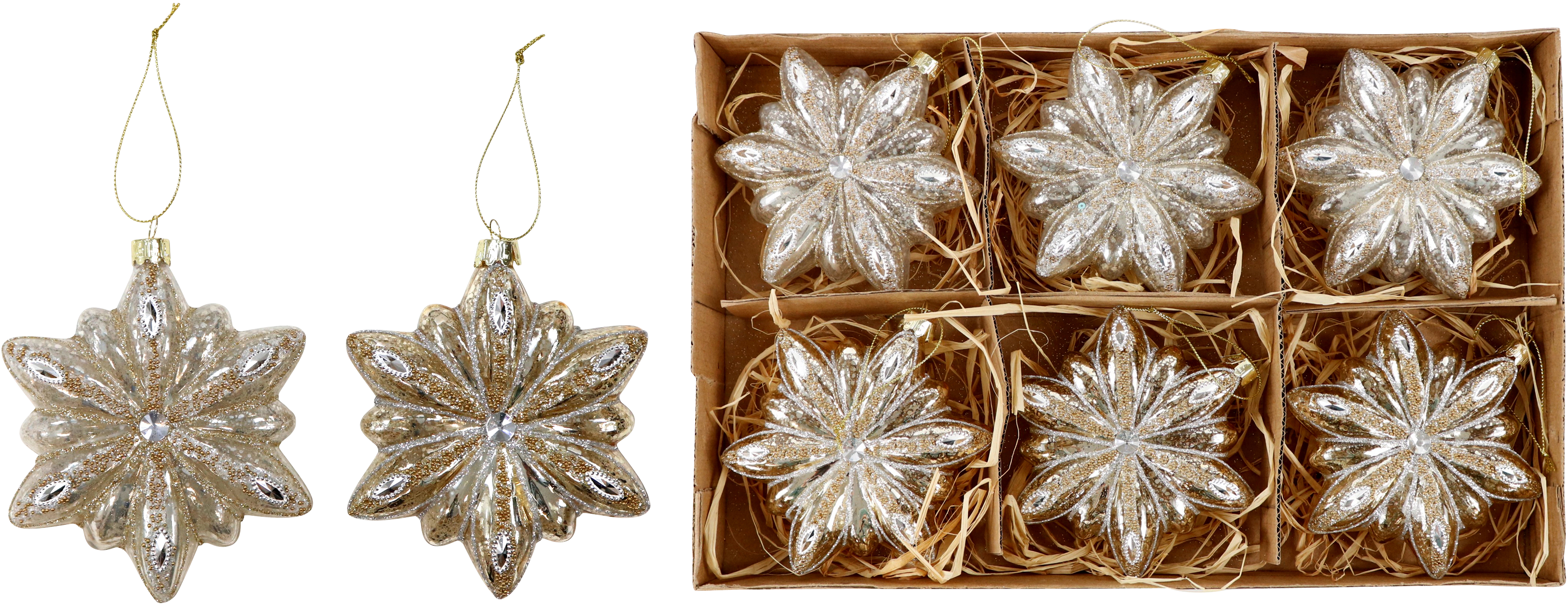 3098 GLASSBALLS STERNE  S/6