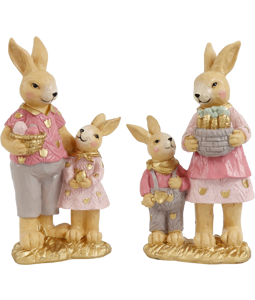 3289 FIGURINES  BUSY RABBITS  2P
