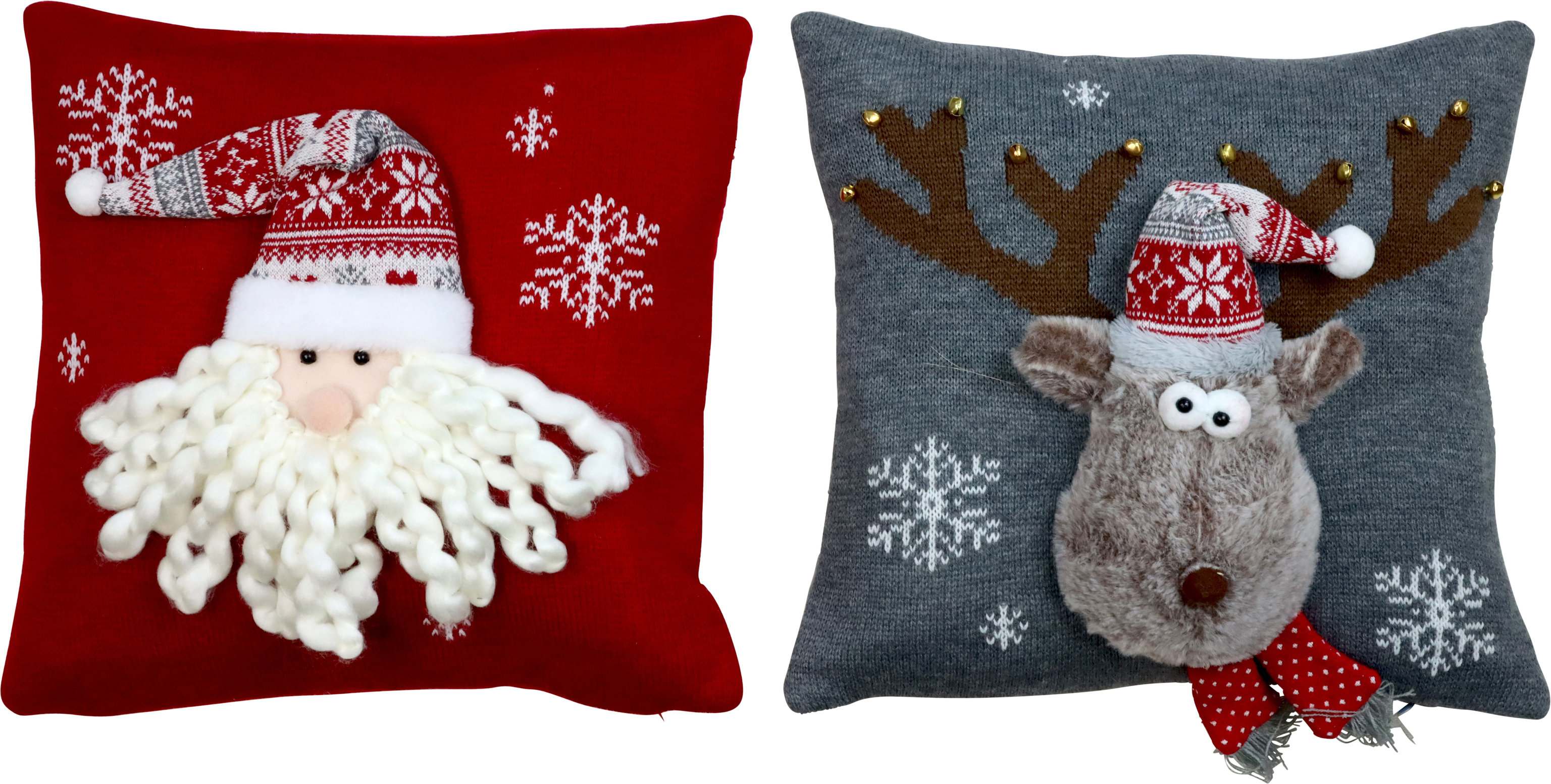 3439 CUSHION COVER SANTA&amp;ELCH 40X40 S/2
