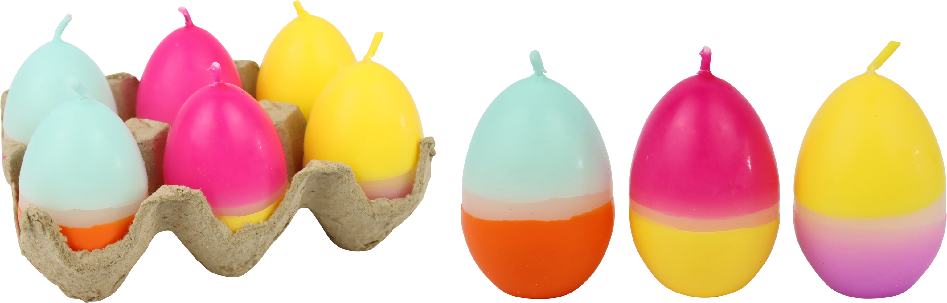 3509 BOUGIES-ŒUF  RAINBOW  6P