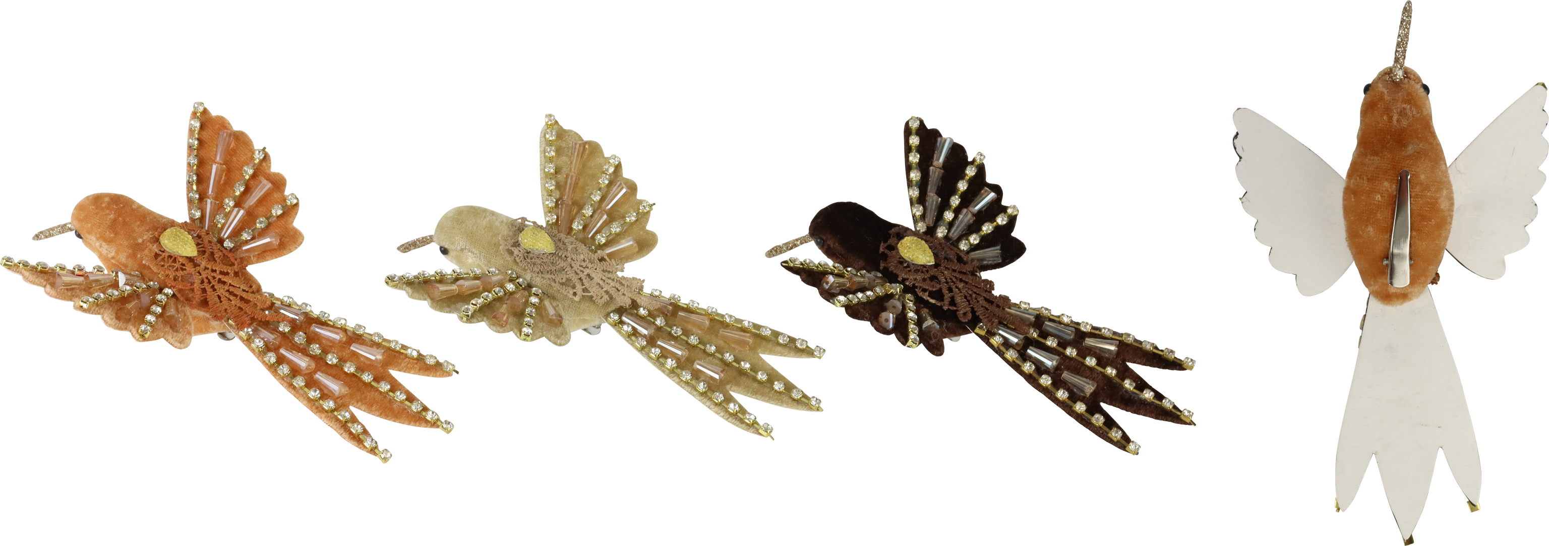 3756 UCCELLI ORNAMEN SPARKLE WINGS  3PZ