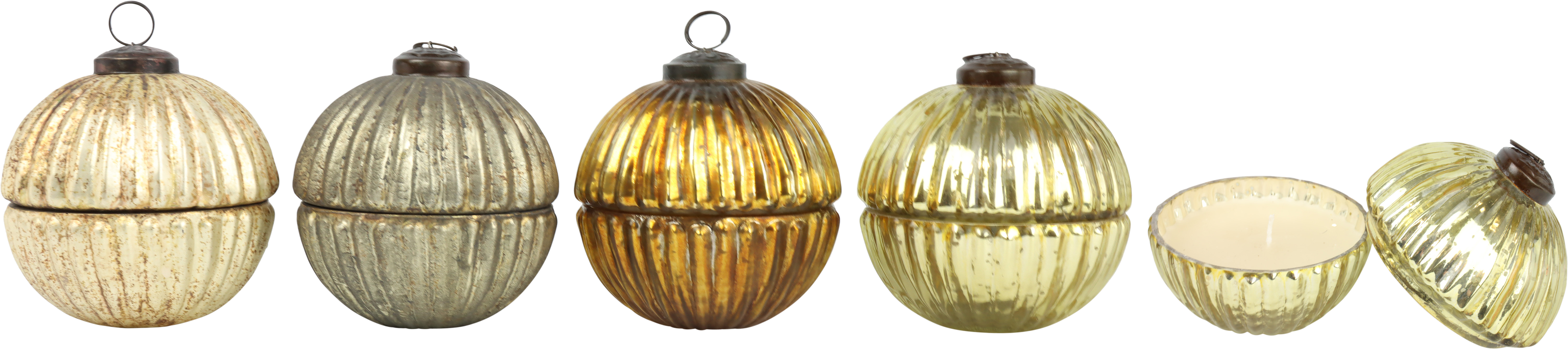 3767 CANDLEJARS XMAS BALL  S/4