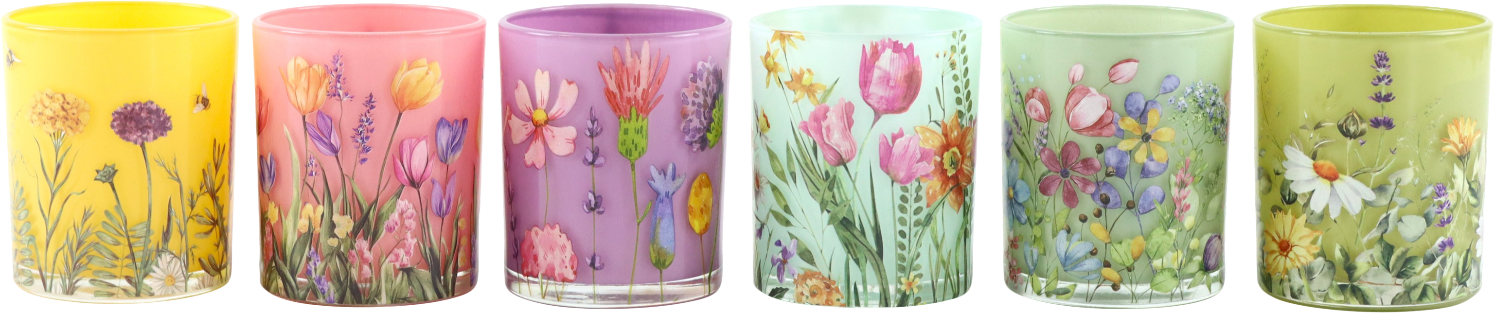4131 VOTIVES FLOWER MEADOW  S/6