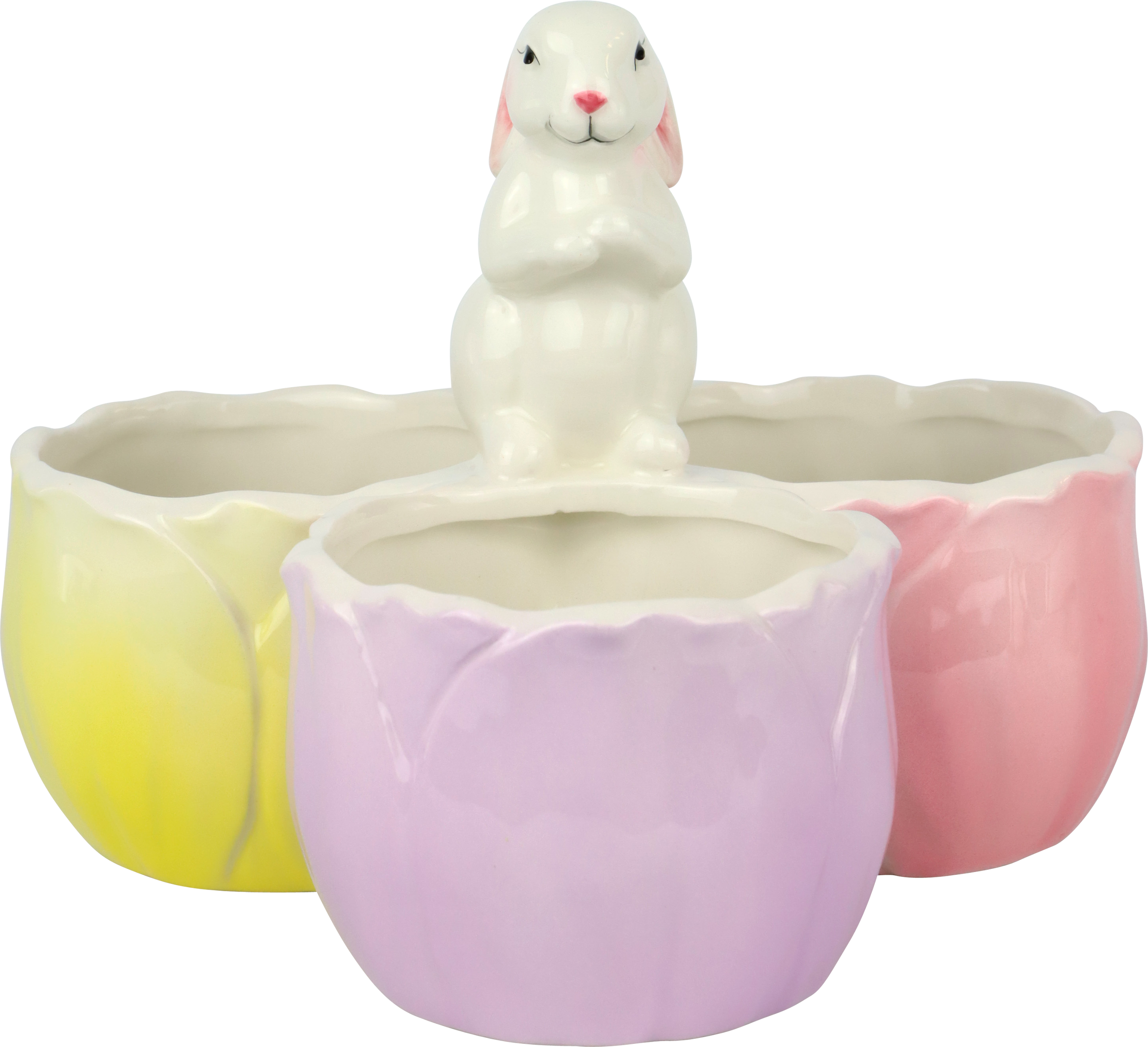 4722 VASCHERA TRIO FLOWER BUNNY