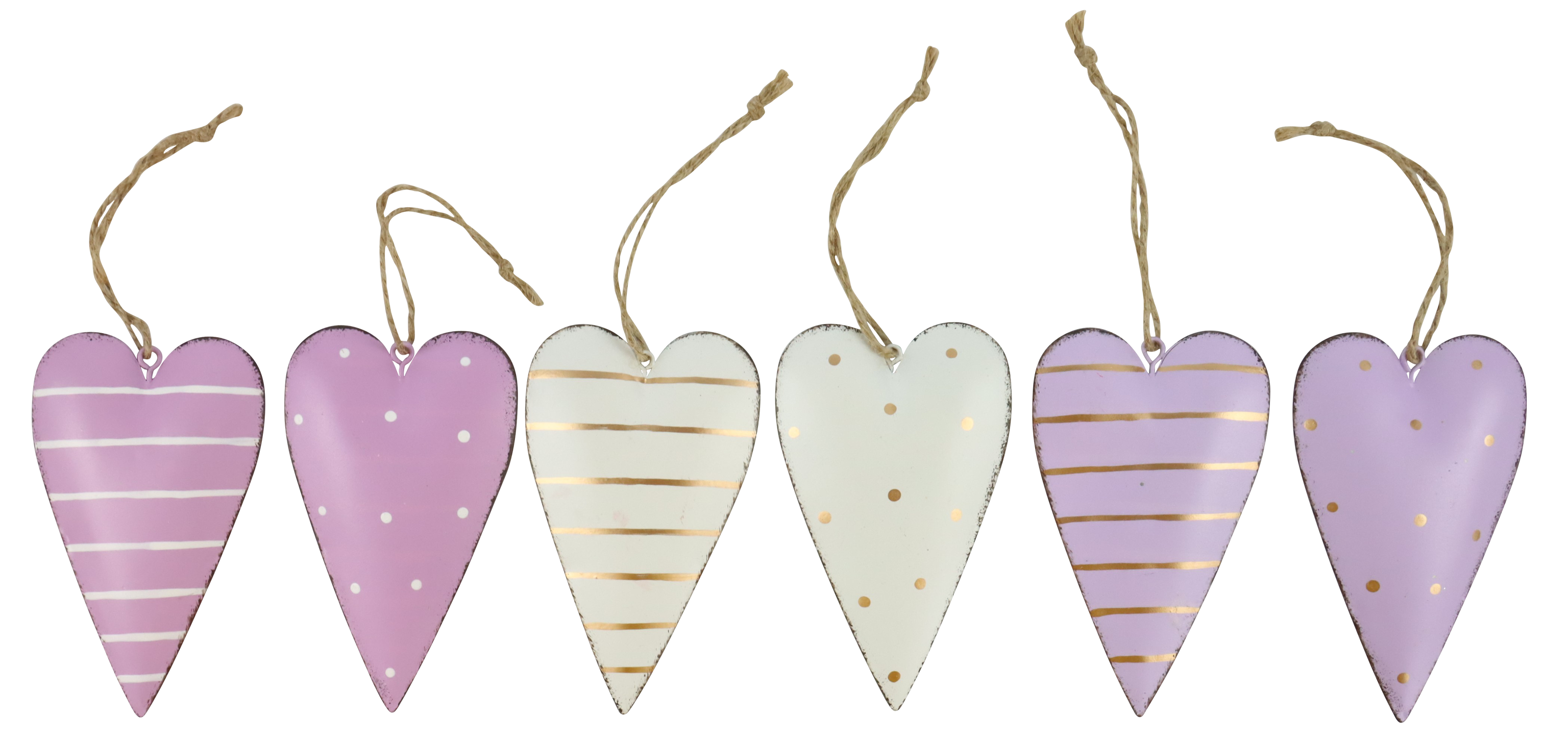 4831 CORAZONES METAL VIOLETTA  S/6