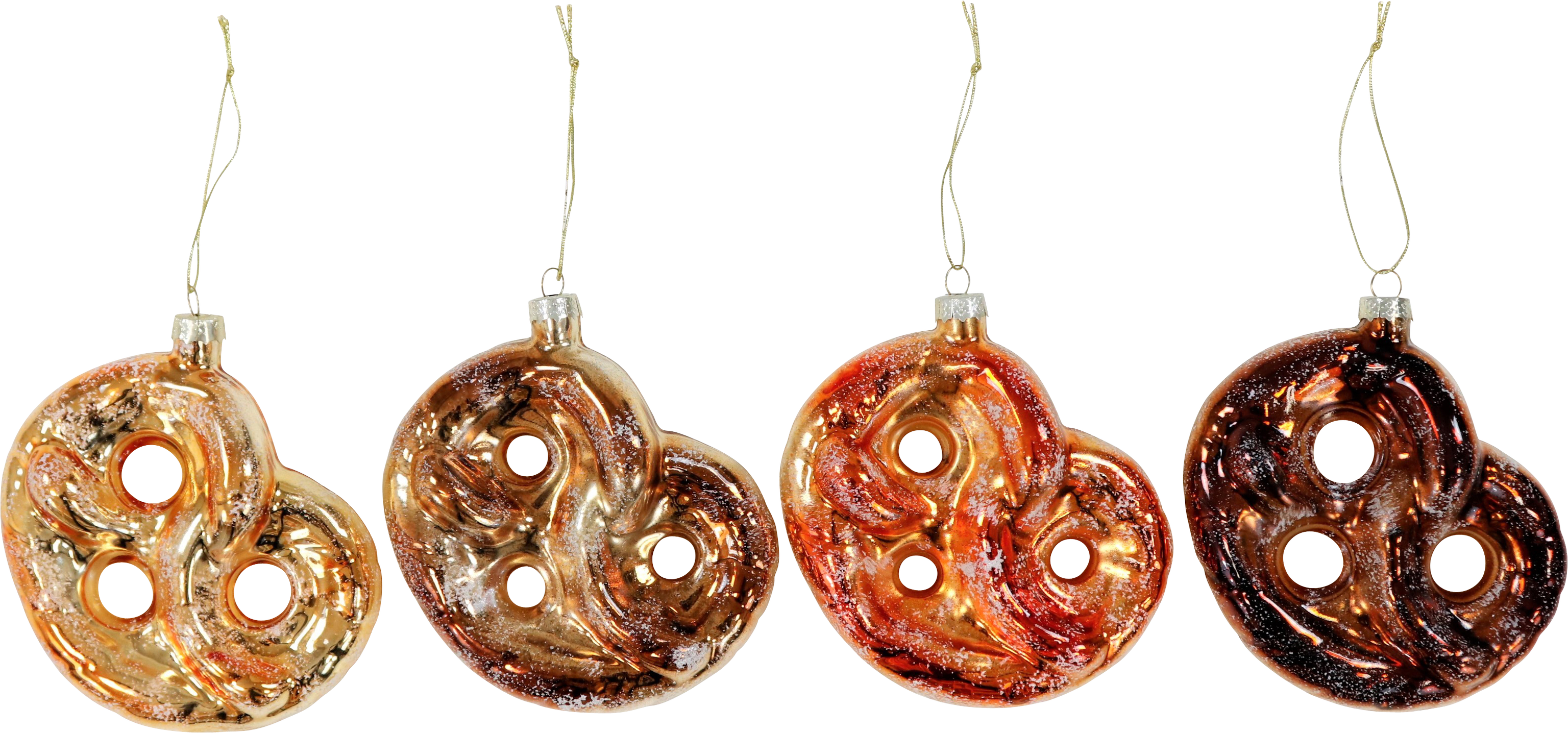 4952 ORNAMENTO VETRO  BREZEL  4PZ