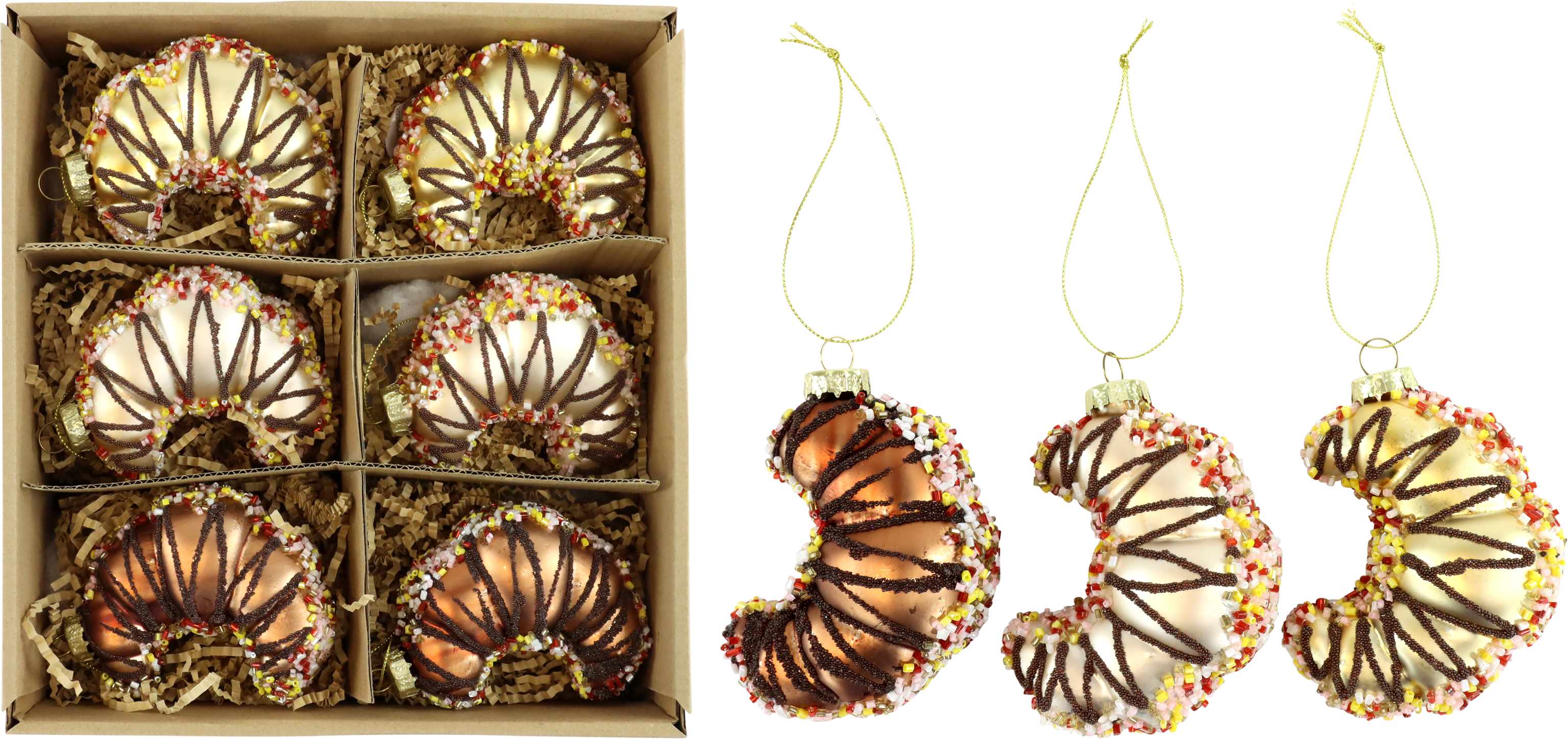 4953 GLASSHANGERS CROISSANTS  S/6