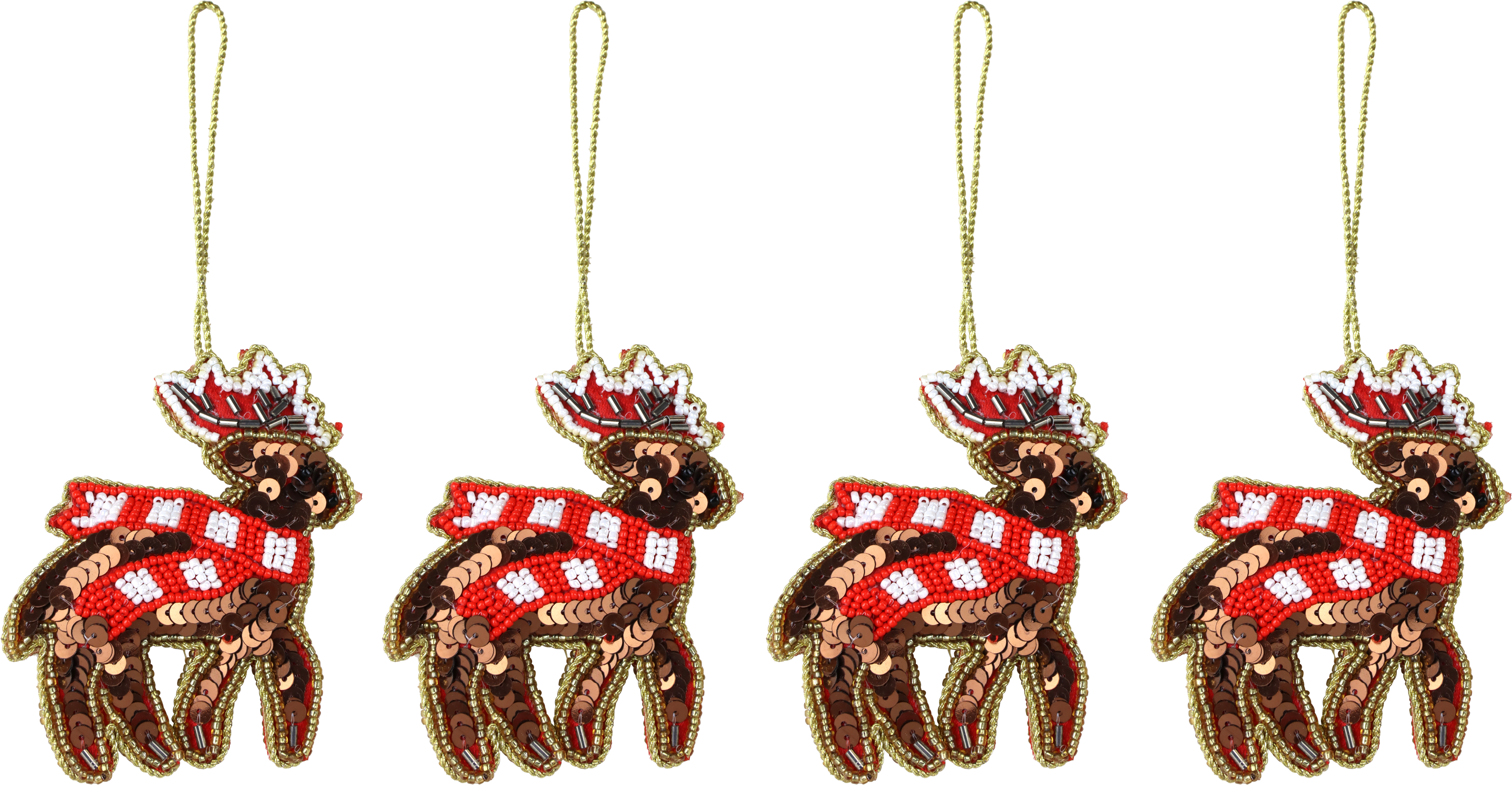 4981 BEAD PENDANT XMAS-DEERS  S/4