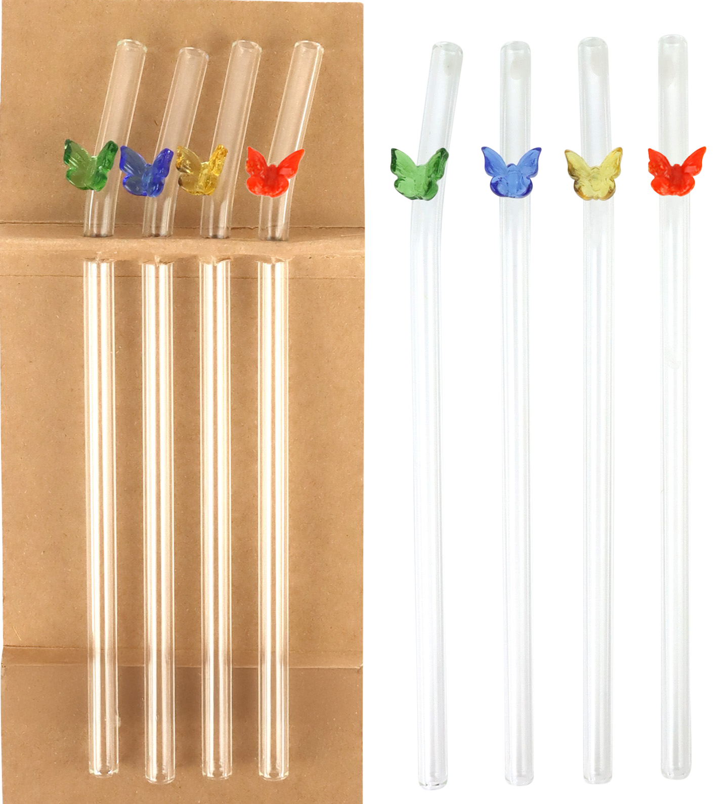 5054 CANNUCCE IN VETRO BUTTERFLY  4PZ