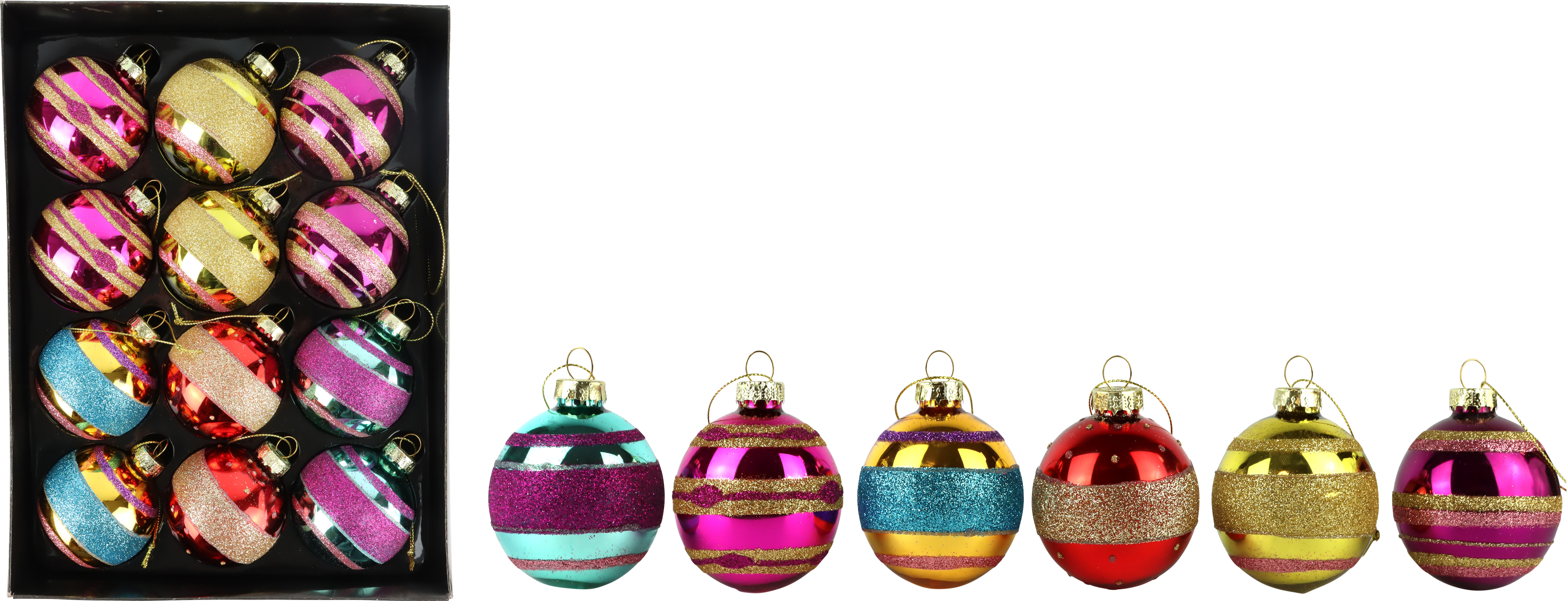 5139 BOLAS DE CRISTAL GLOW & JOY  S/12