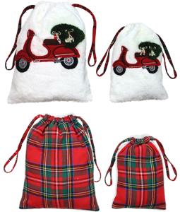 5242 SCOOTER POUCH XMAS SCOOTER  S/2