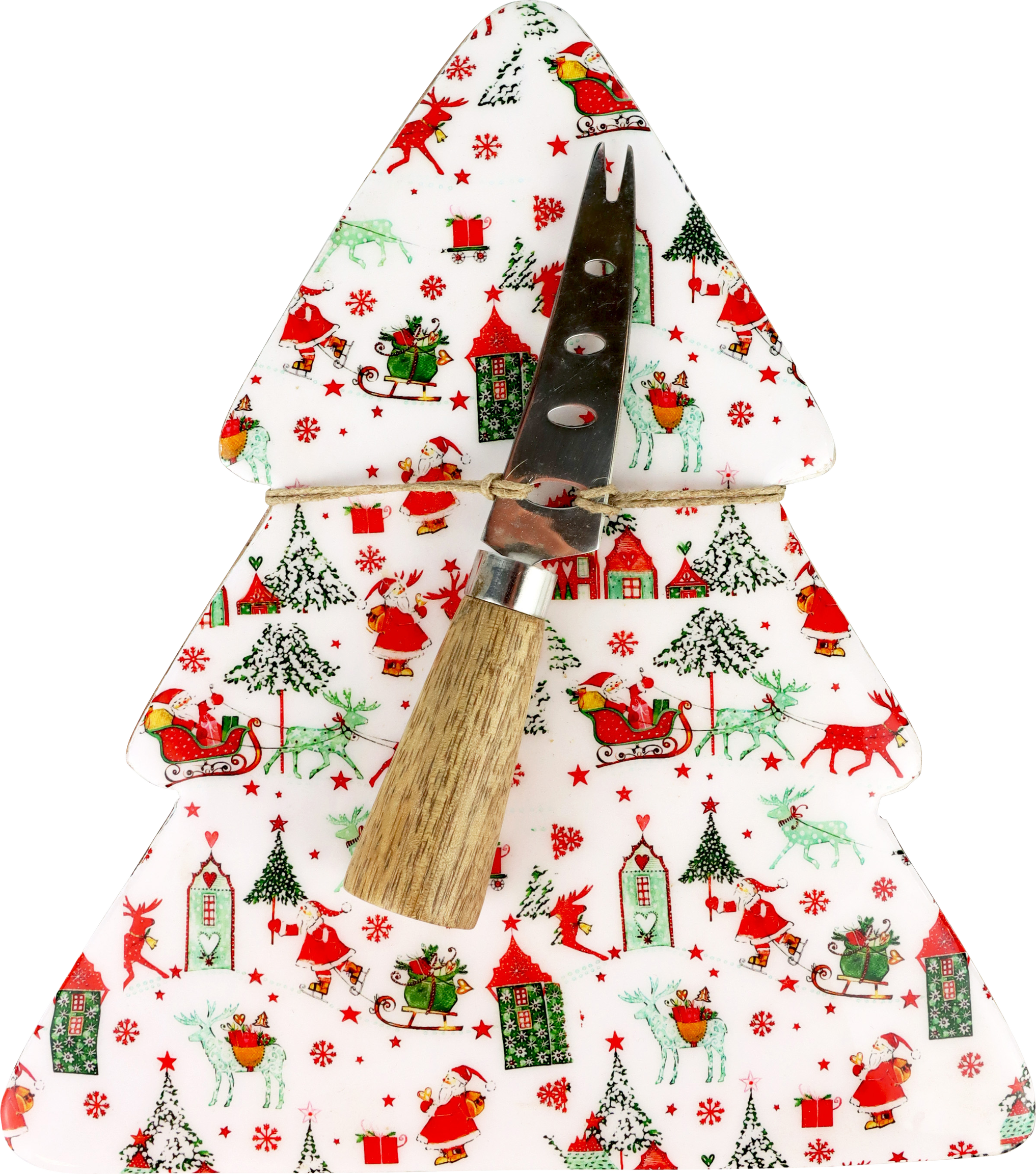 5669 TABLA DE MADERA  HOLLY &amp; SNOW  S/2