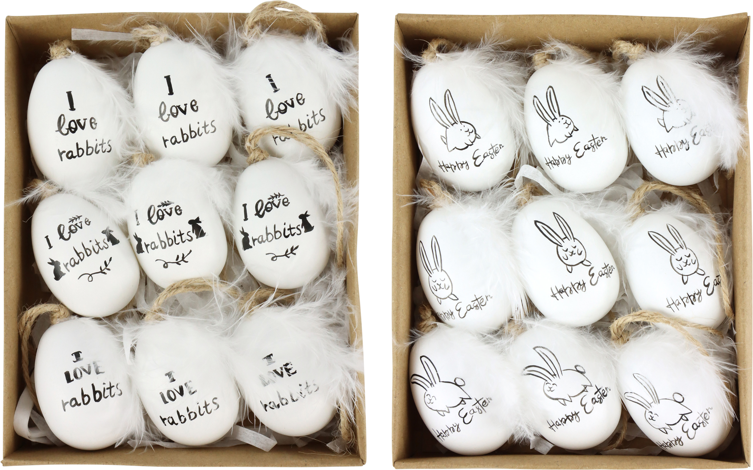 5690 SCATOLA UOVA RABBIT LOVE 2x9 18PZ