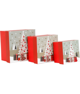 6023 GIFT BOXES TREE  S/3