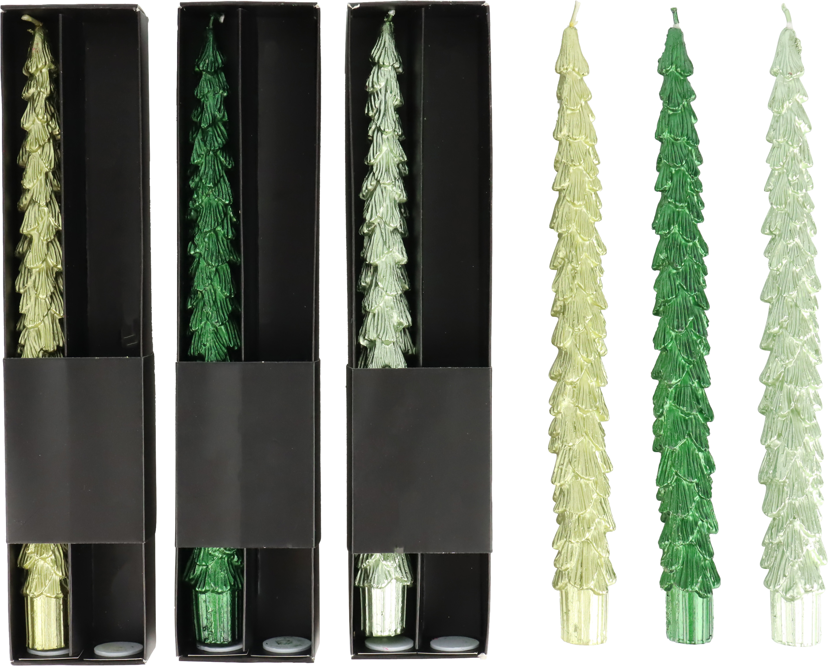 6149 BOUGIES EN TIGE FOREST FLAME  6P