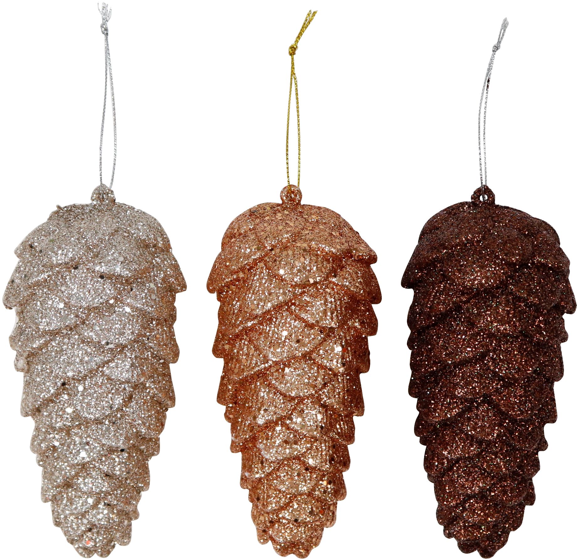 6222 GLITTER CONES GLORY  S/3