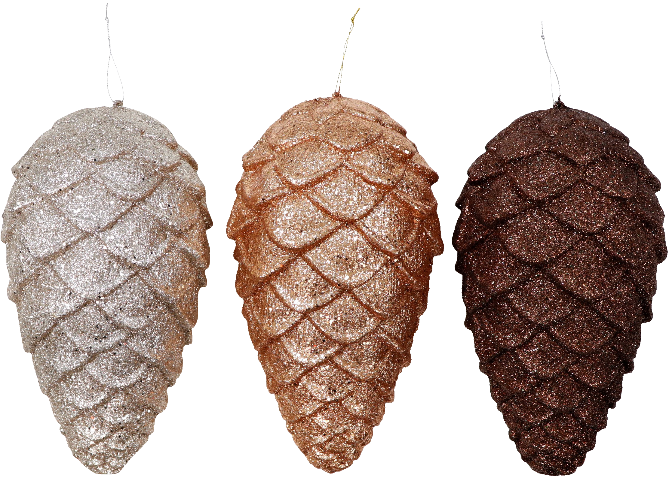 6240 GLITTER CONES GLORY  S/3