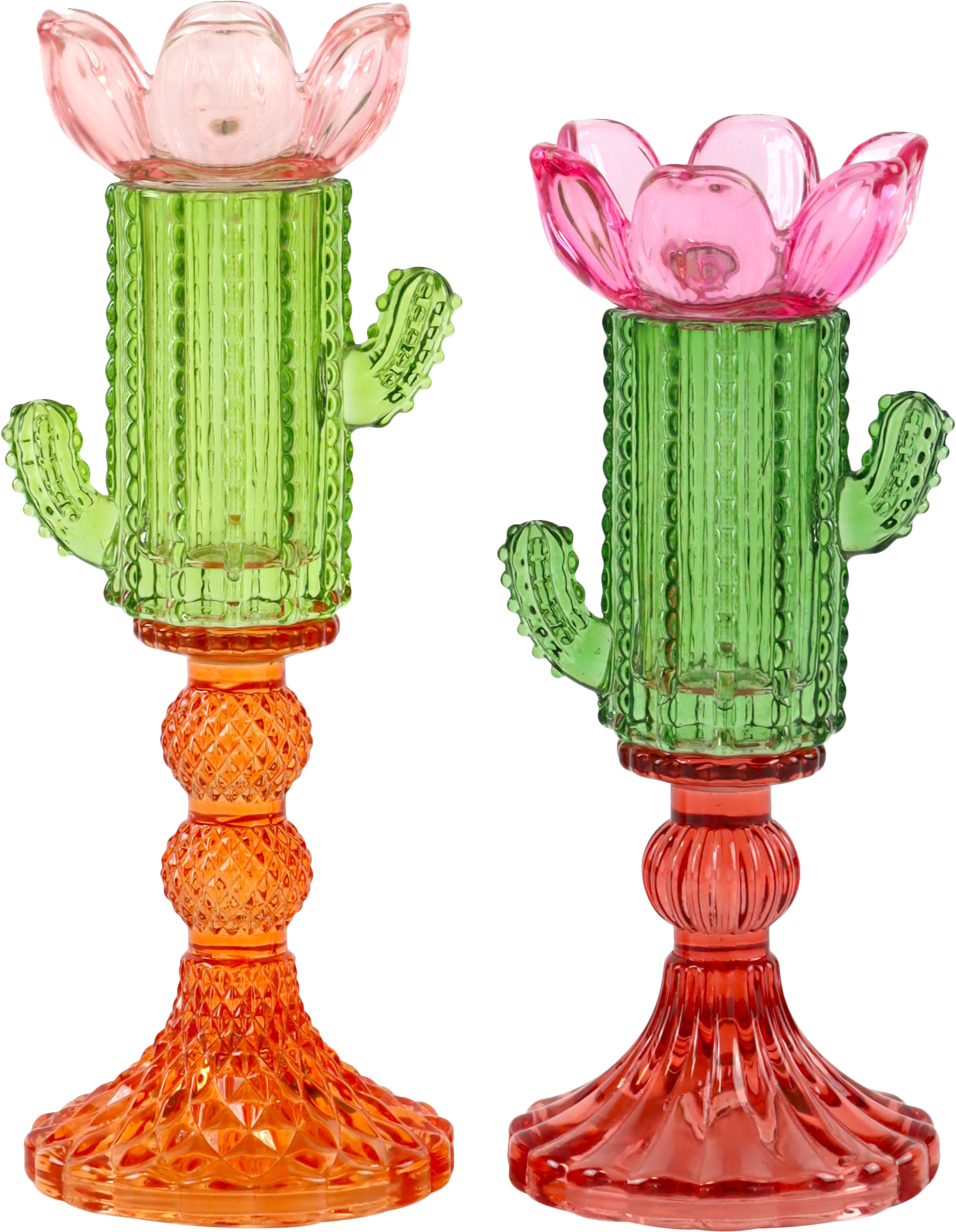 6407 CANDLEHOLDER CHARMING CACTUS  S/2