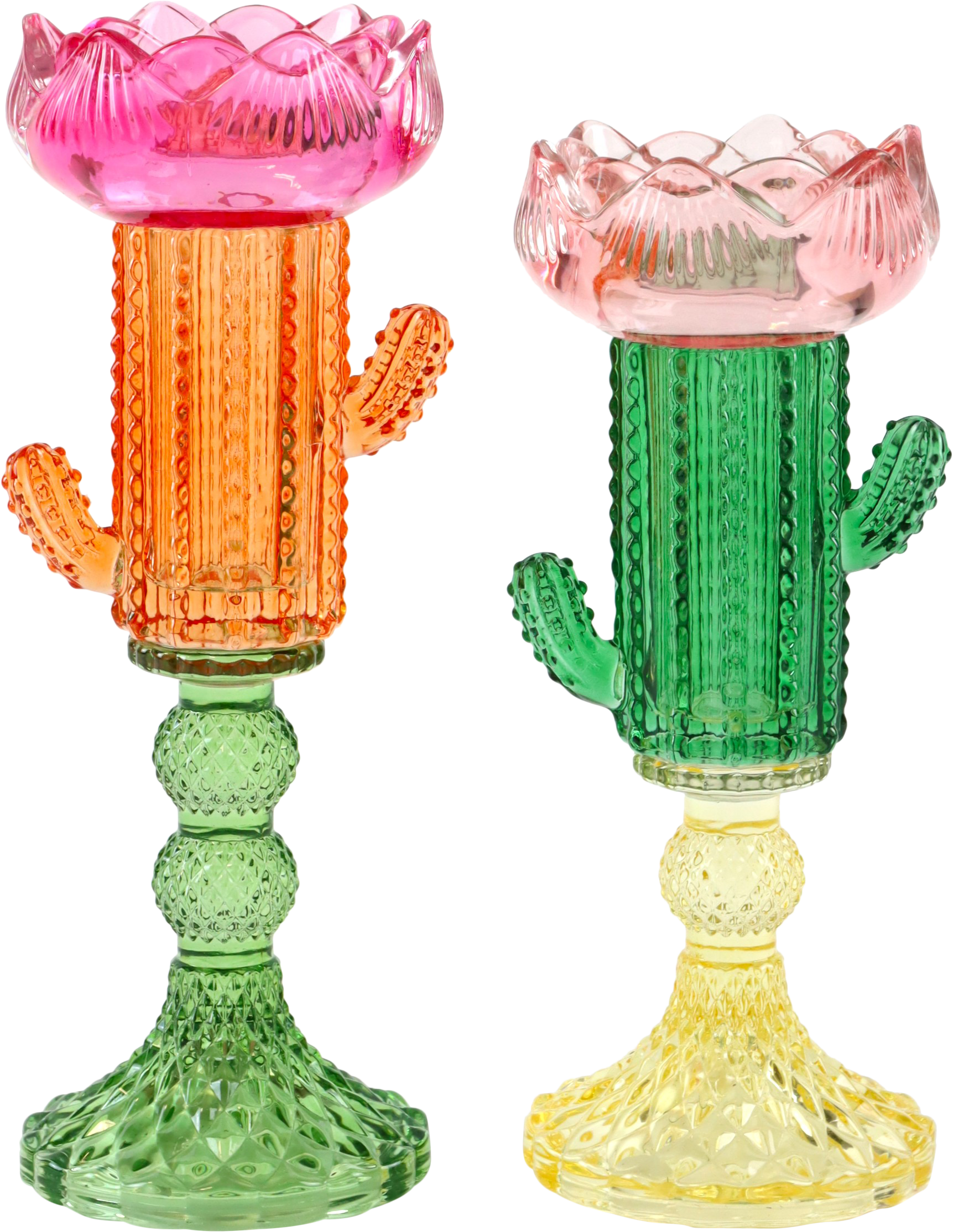 6410 CANDLEHOLDER CHARMING CACTUS  S/2