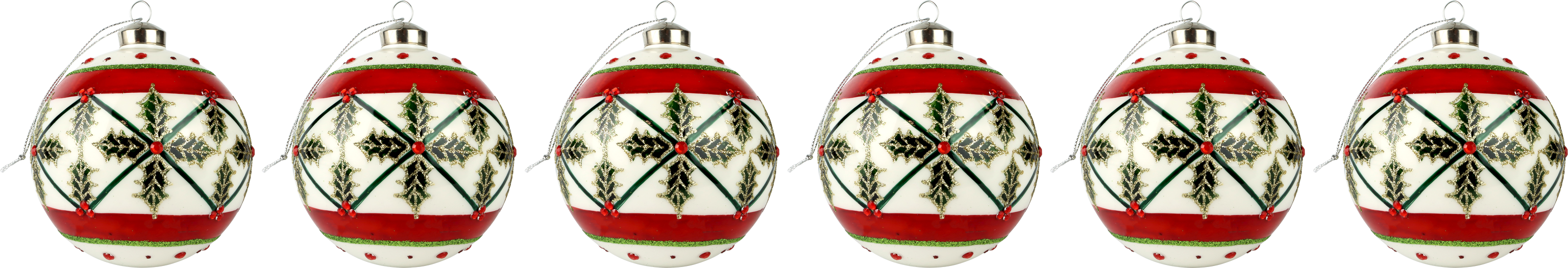 6586 BOLAS DE VIDR NORDIC ELEGANCE  S/6