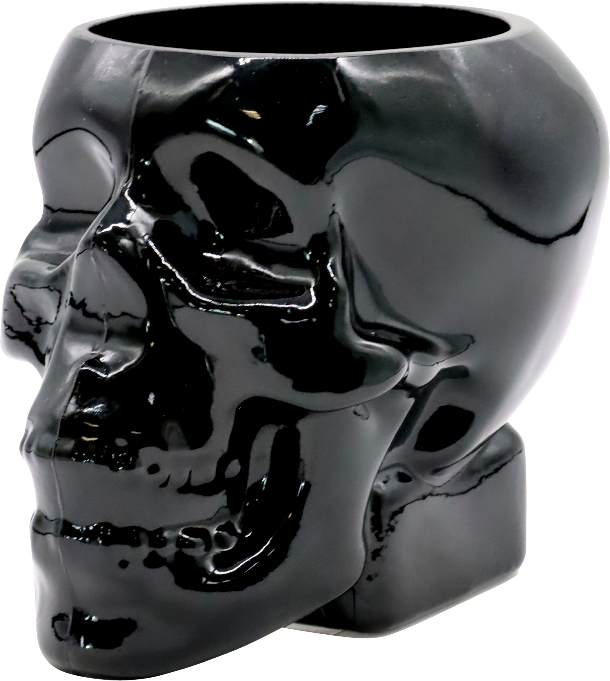 6594 WINDLICHT/VASE BLACK SKULL