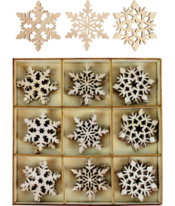 7033 HOLZBOX SNOWFLAKES  S/36