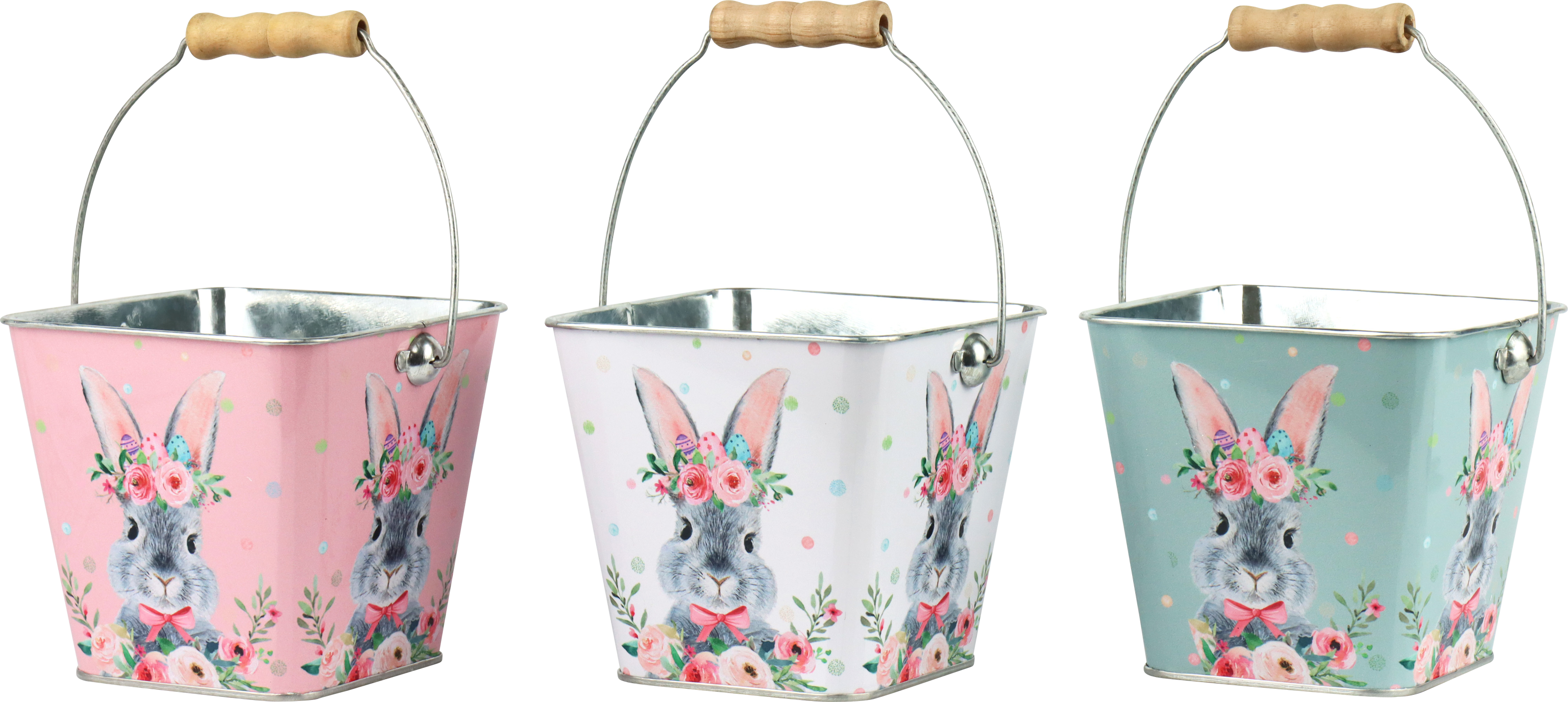 7081 CESTINO BUNNY FLORAL RABBIT  3PZ