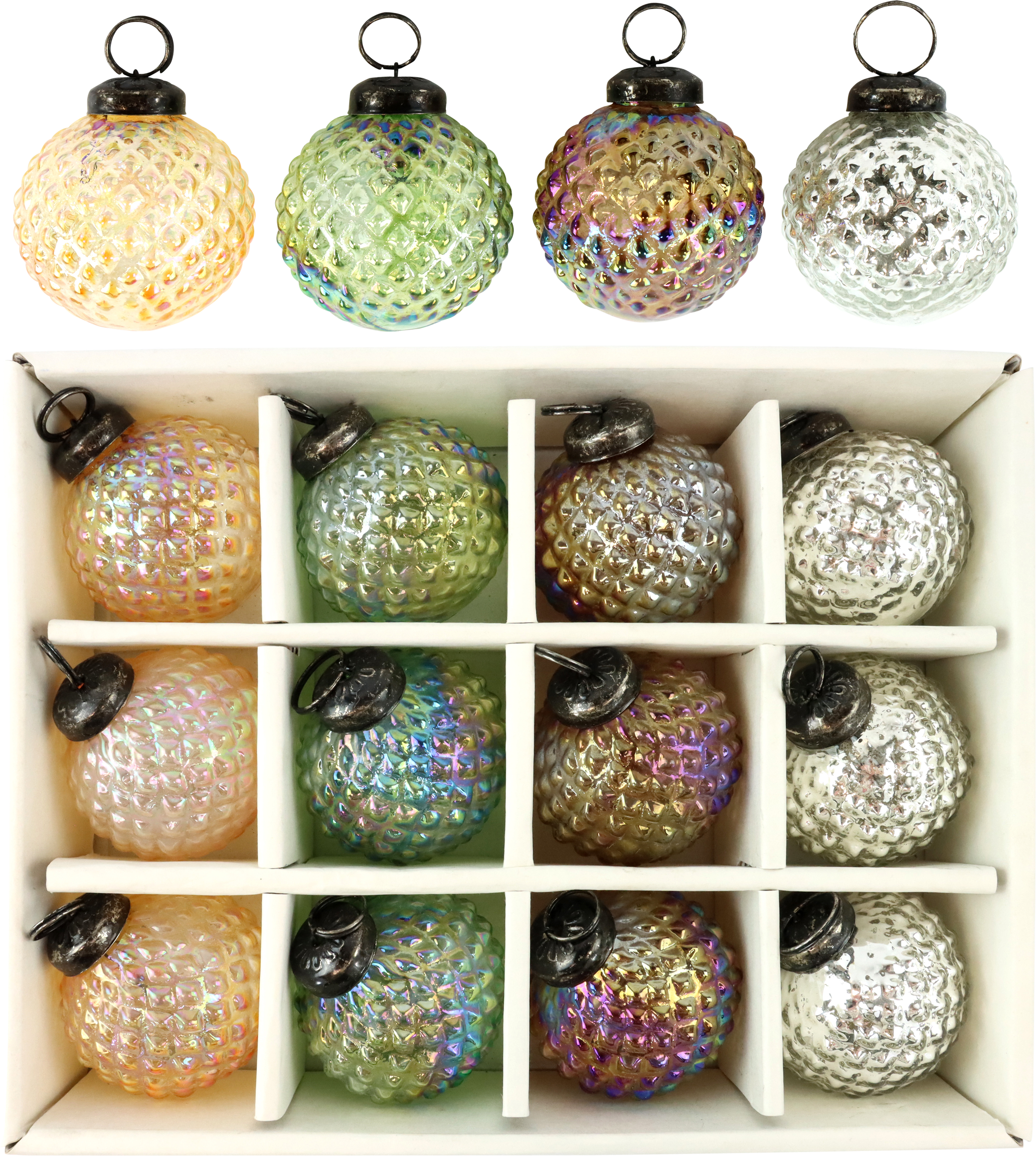 7399 GLASBALLS MOSS&AMBER  S/12