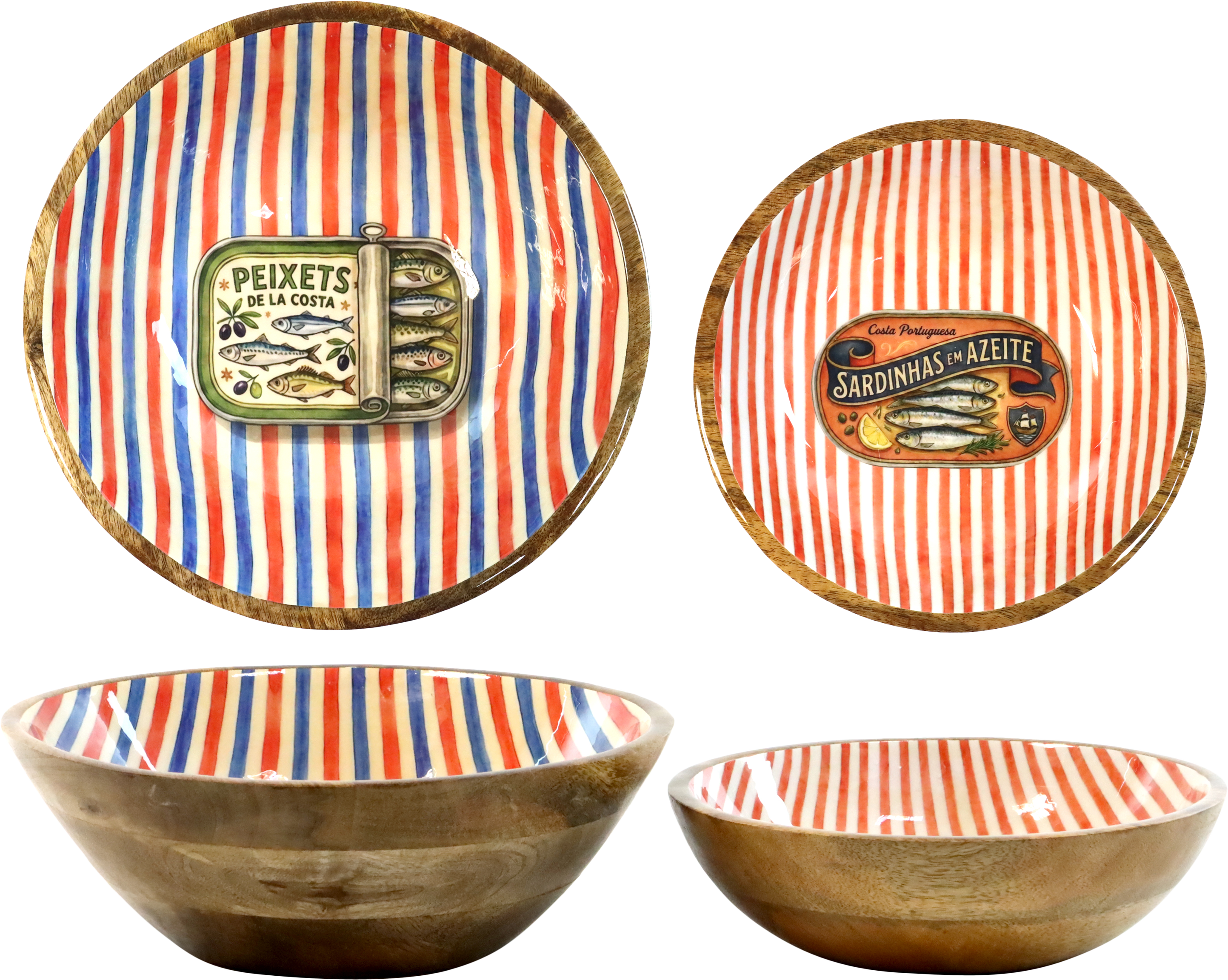 7627 BOWLS FISH PARADE  S/2