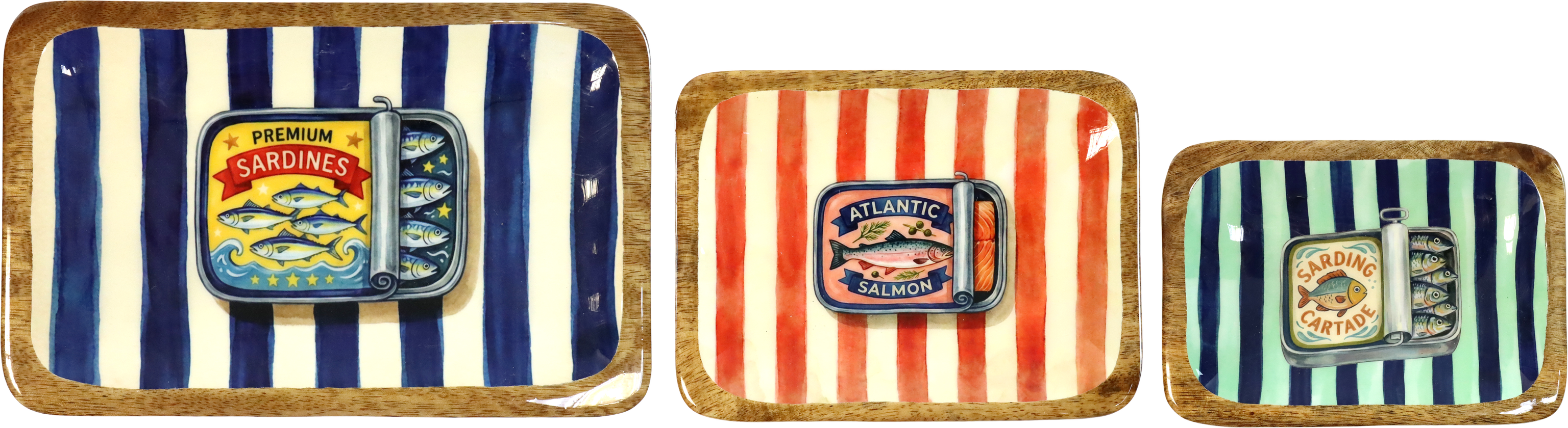 7628 PLATES FISH PARADE  S/3