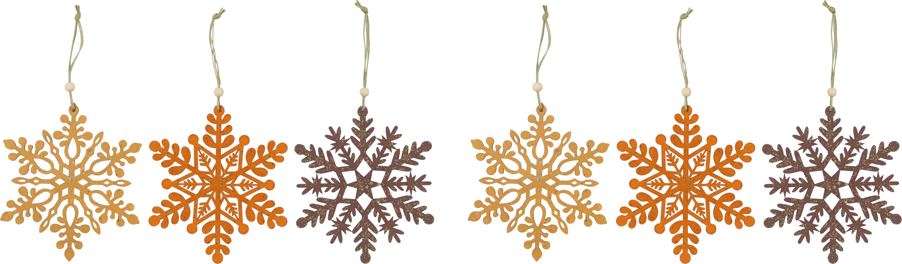 7801 CRISTALES MADERA  NATUAL WOOD  S/6