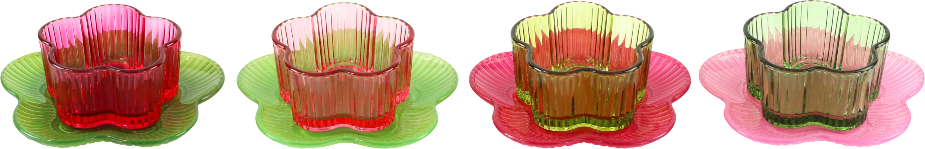 7914 BOWLS WITH PLATES BLOSSOM  S/4