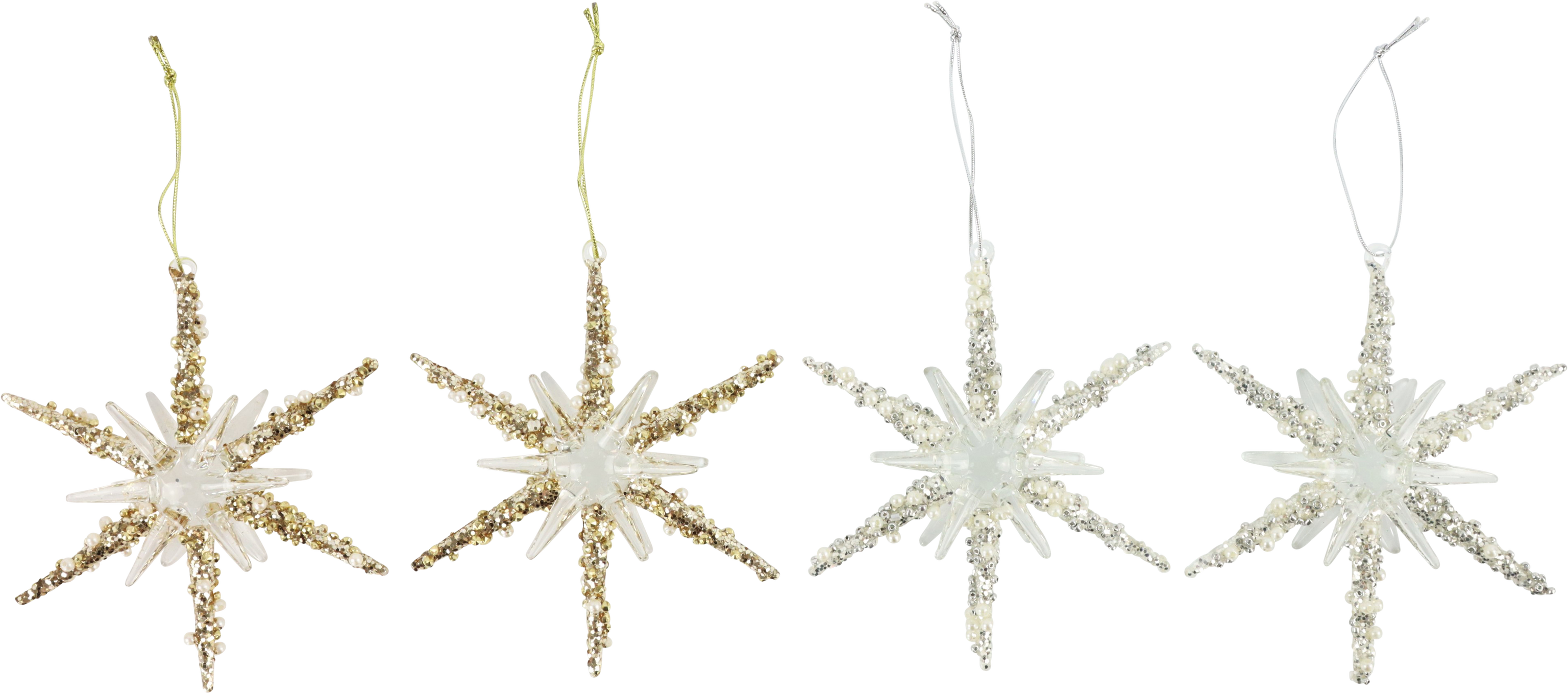 8178 ADORNOS  ESTRELLA DE CRISTAL  S/4