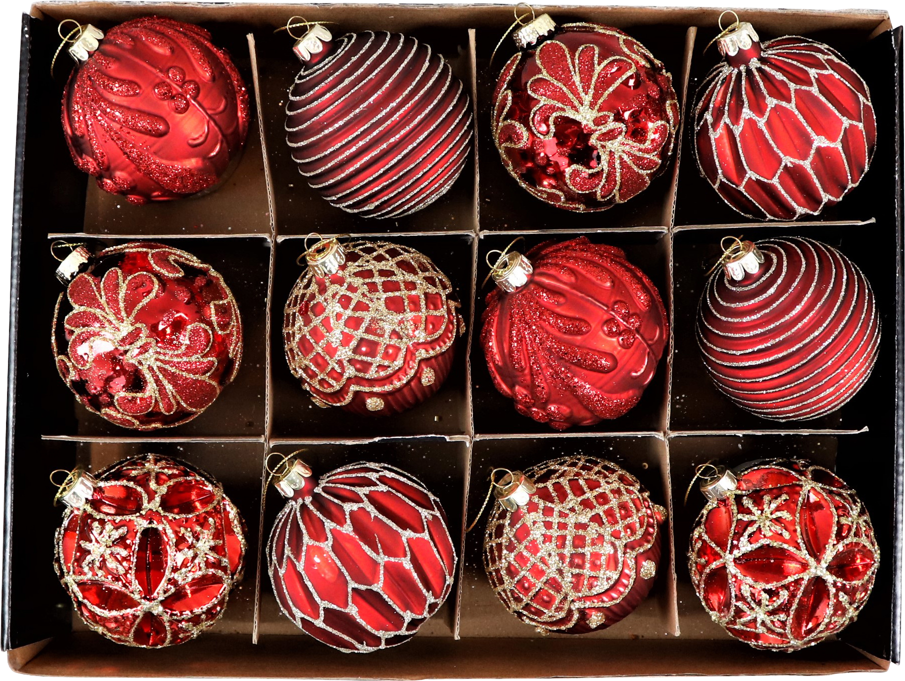 8264 ESPOSITORE  PALLE DI VETRO  12PZ