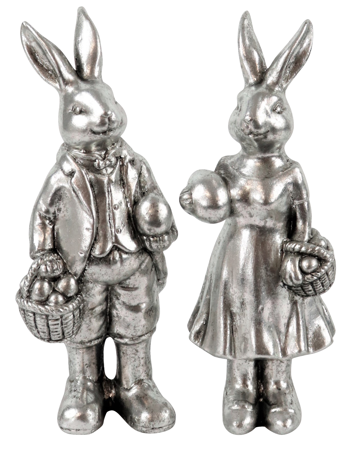 8299 RABBIT COUPLE ARGENTO  S/2