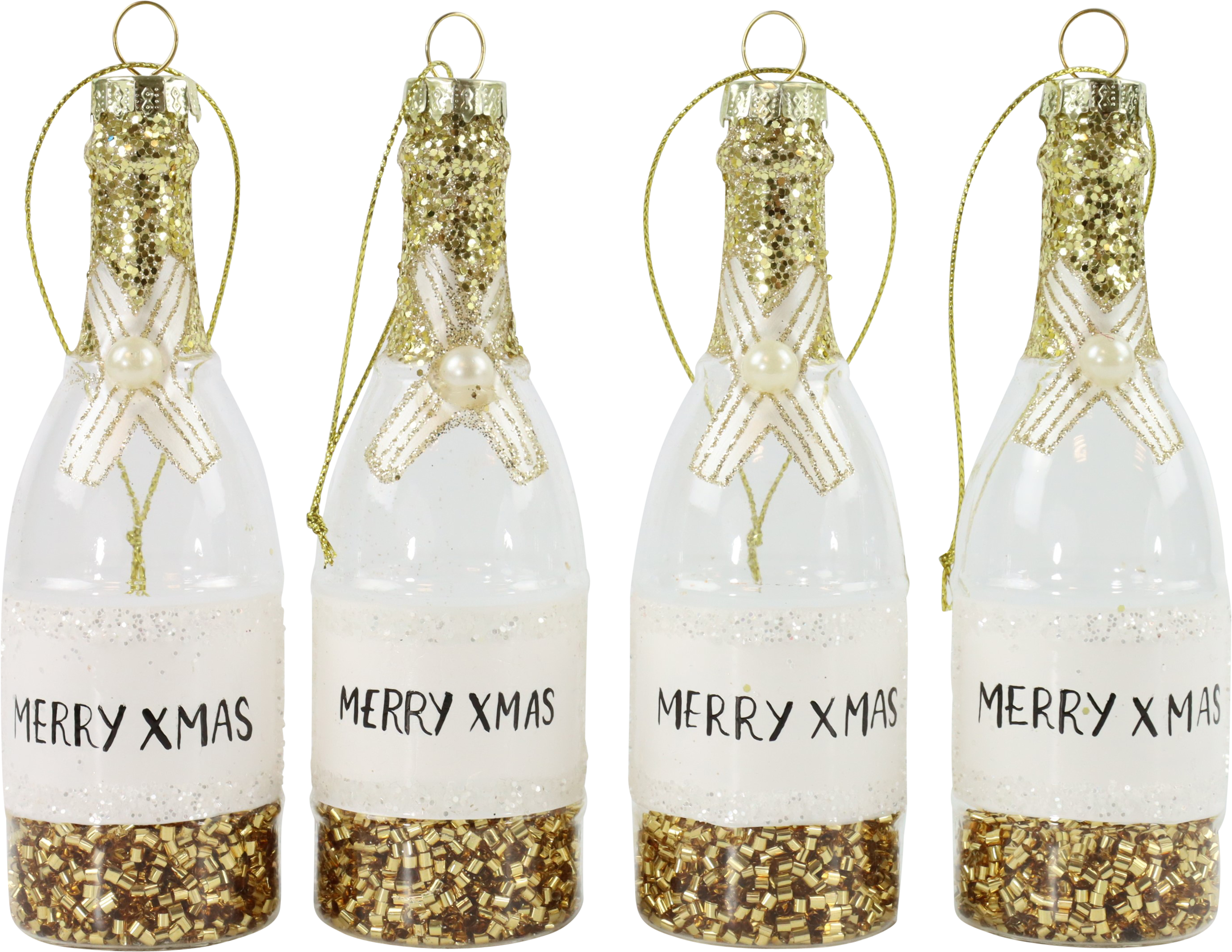 8576 GLASS JEWELLERY X-MAS BOTTLES  S/4