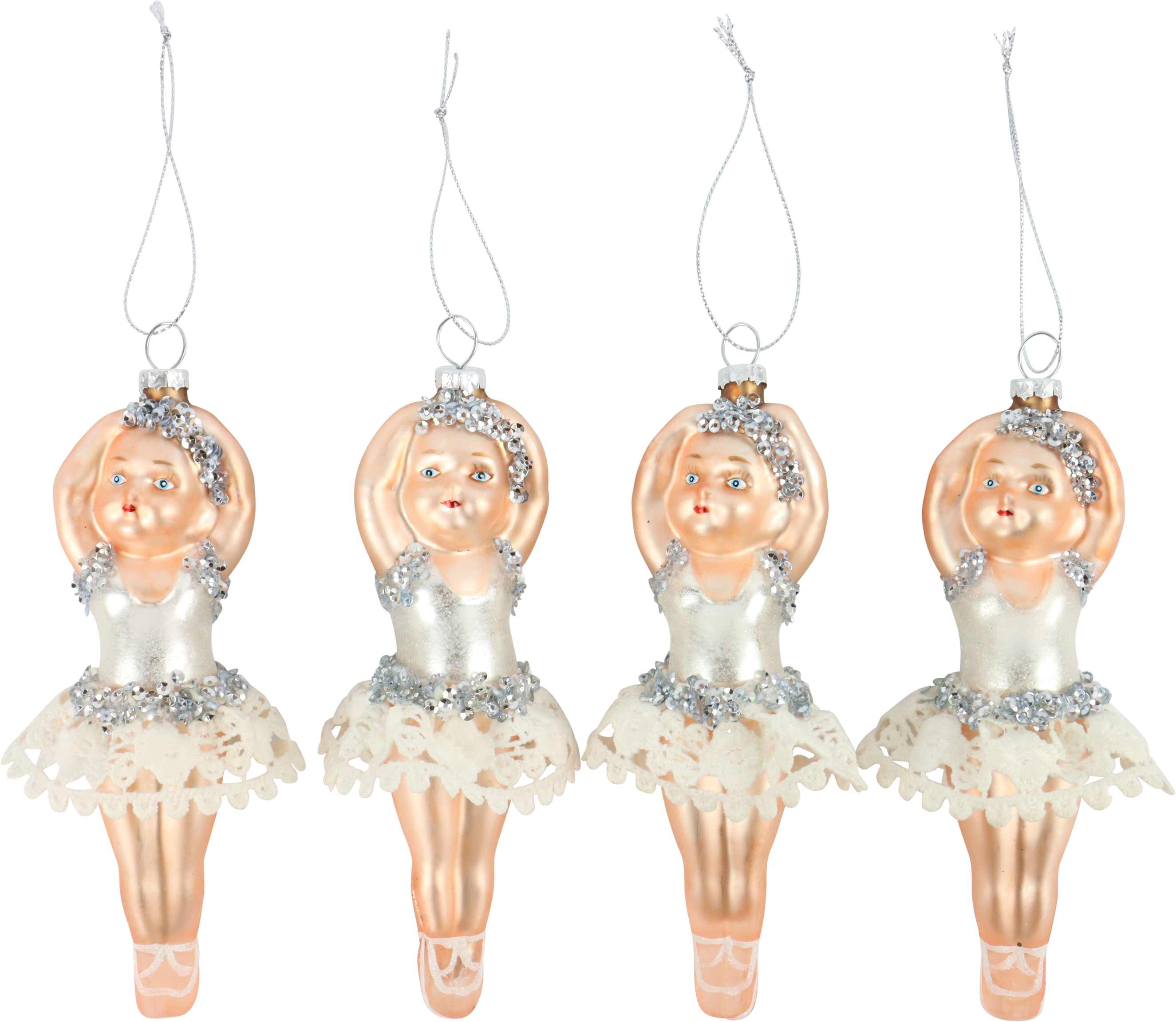 8599 GLASS JEWELLERY ENGELBALLERINA S/4