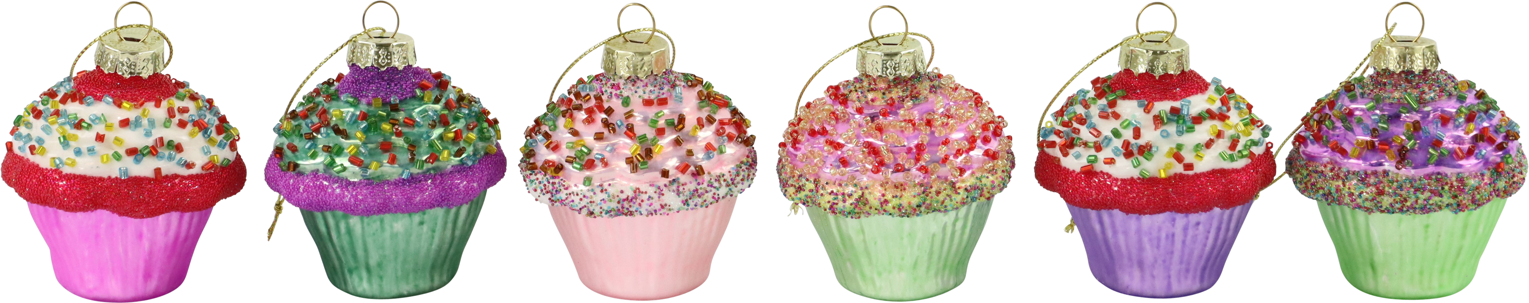 8645 GLASS JEWELLERY CUPCAKE  S/6