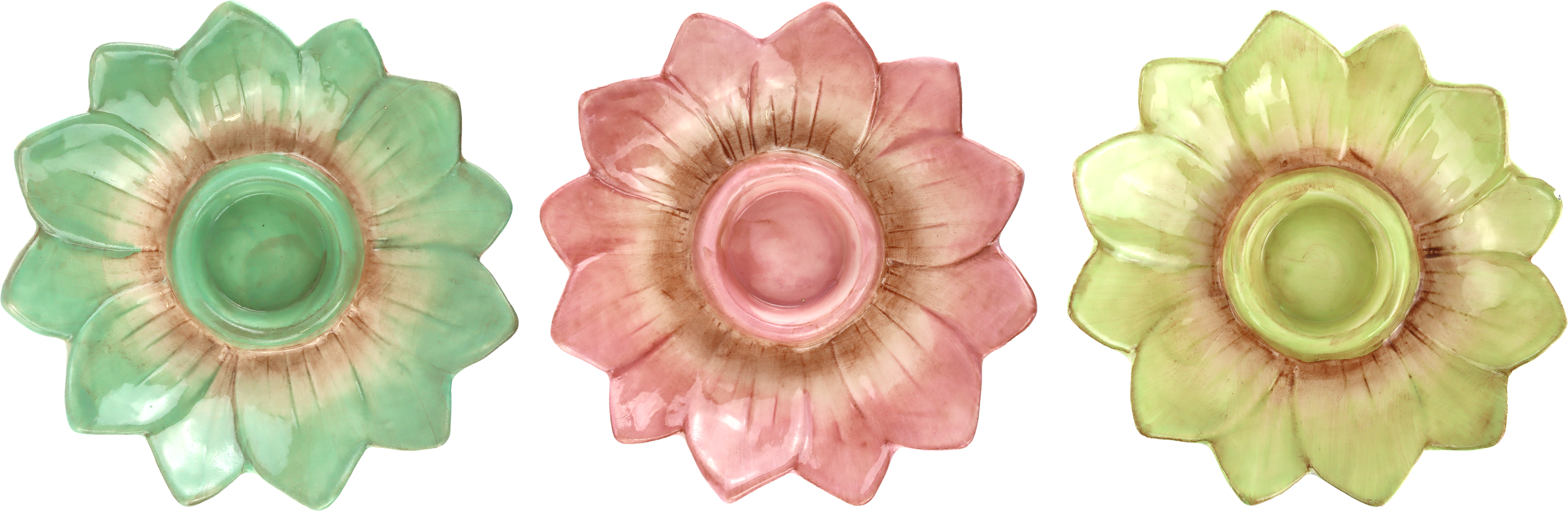 8846 PORTACANDELE LOTUSBLÜTE  3PZ