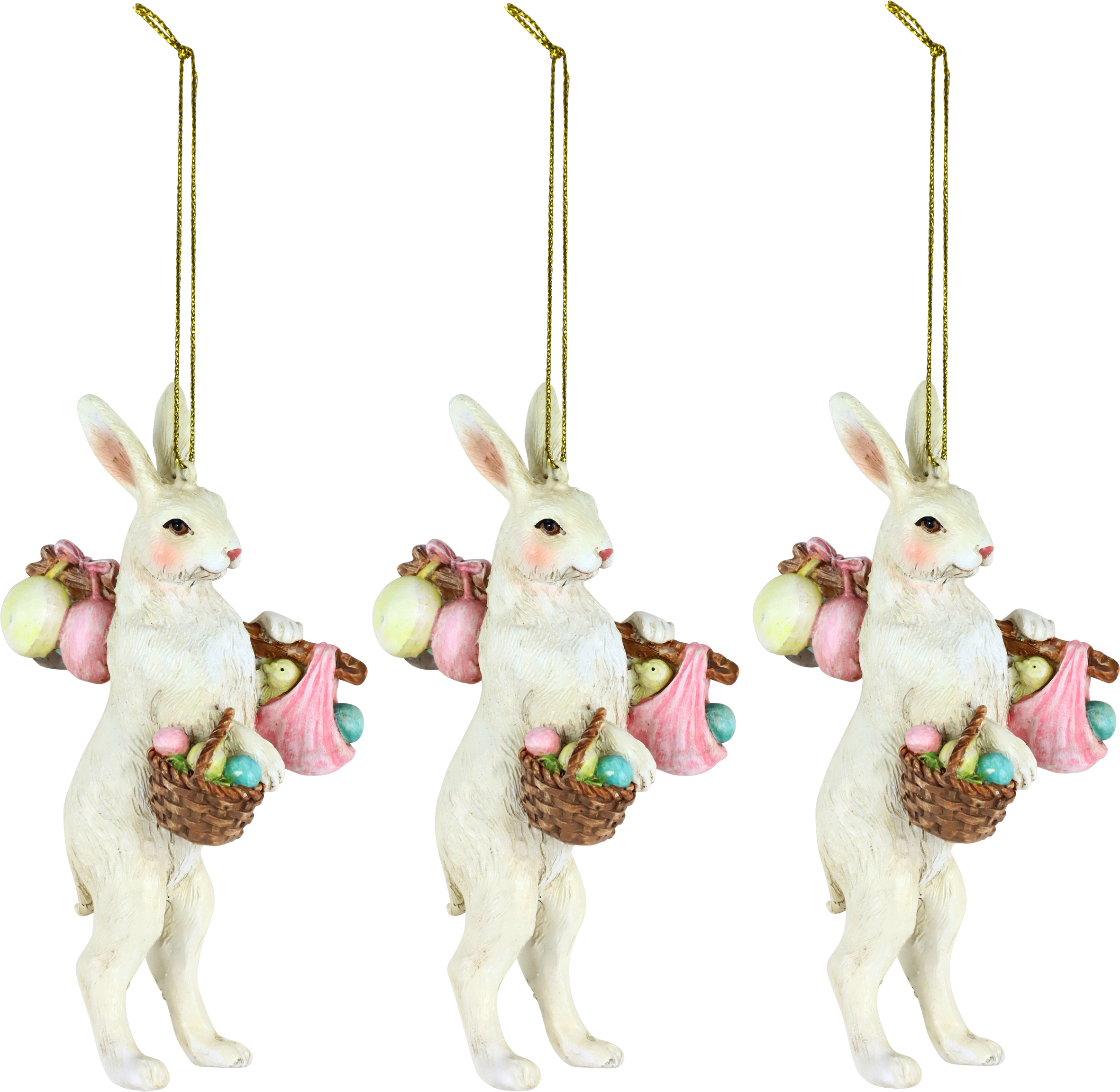 8860 HANGING RABBITS PASTEL PARTY  S/3